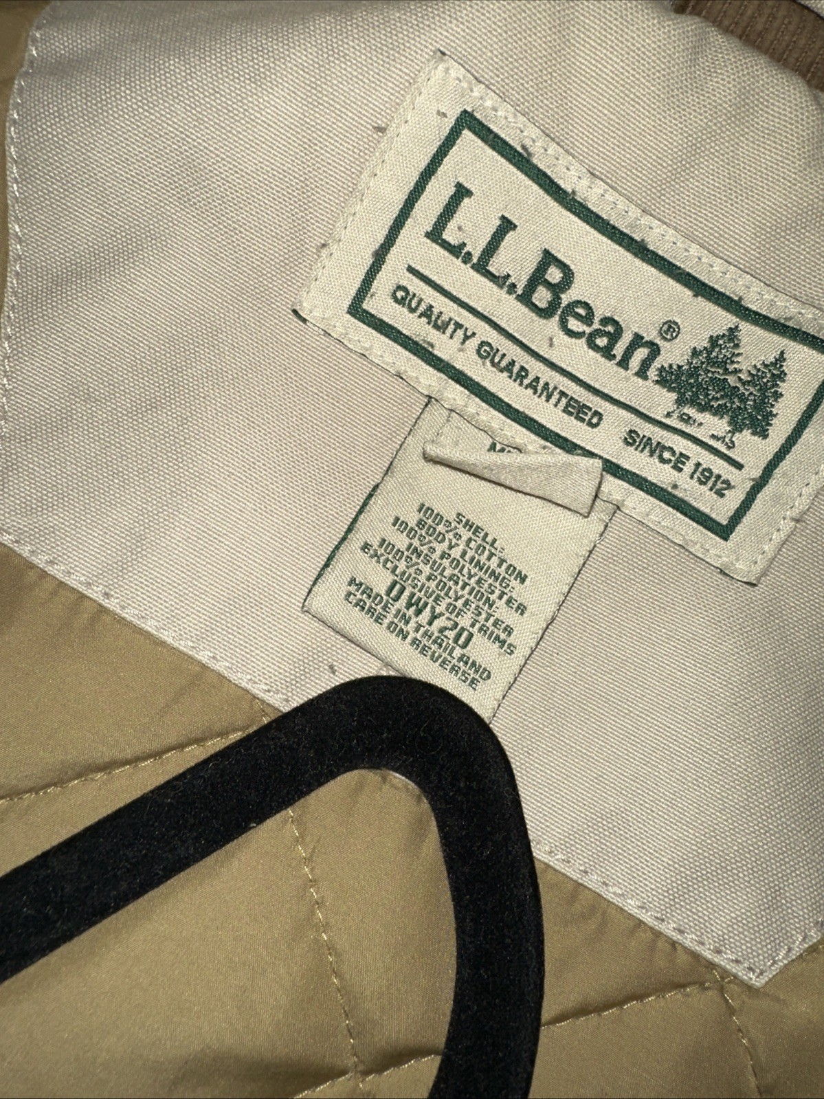 LL Bean Barn Chore Jacket 0WY20 Beige TanCoat Thinsulate Quilted Lining Mens XL