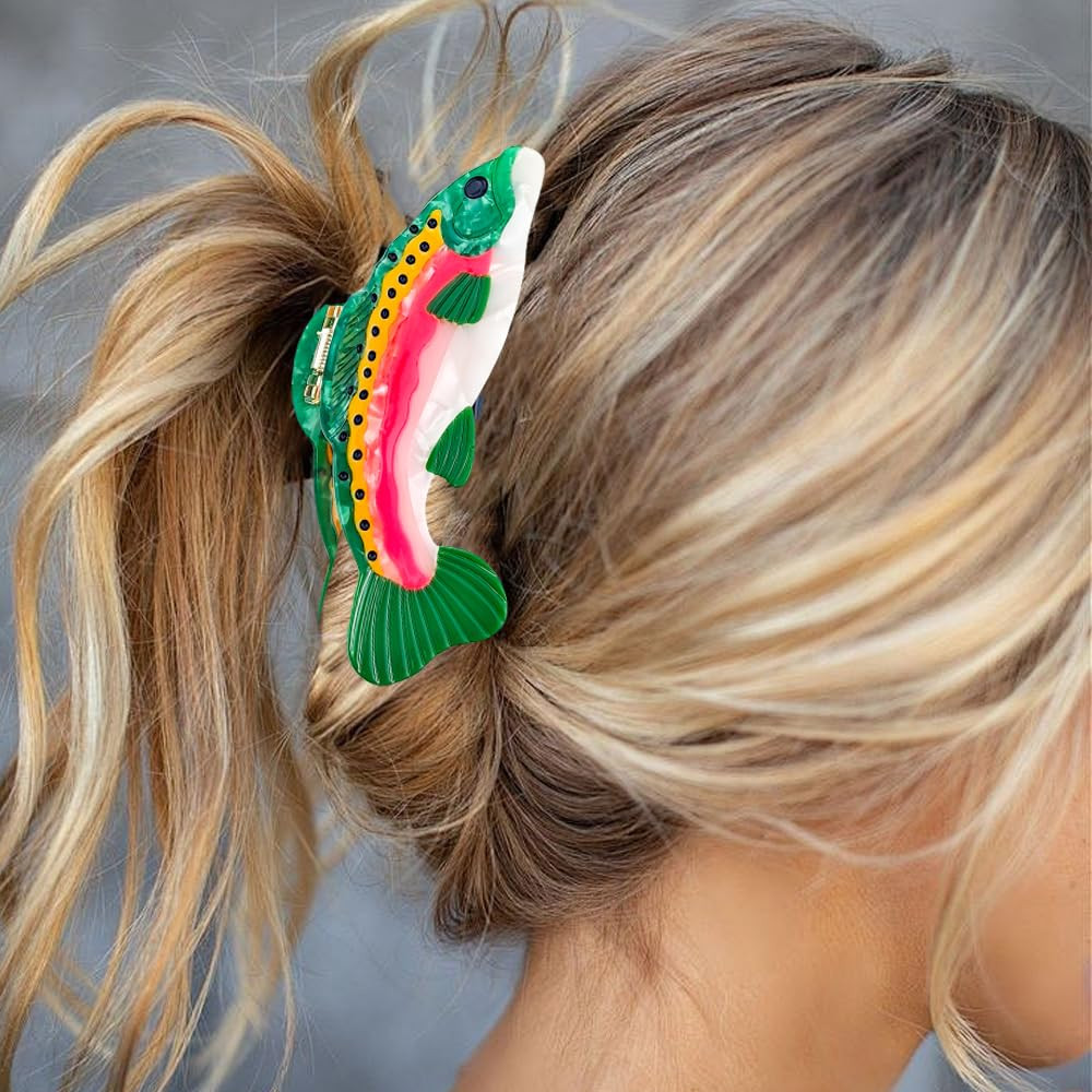 Fun Salmon Hair Claw Clip Acetate Hair Claw Big Fish Hair Claw Clip Non Slip Uni