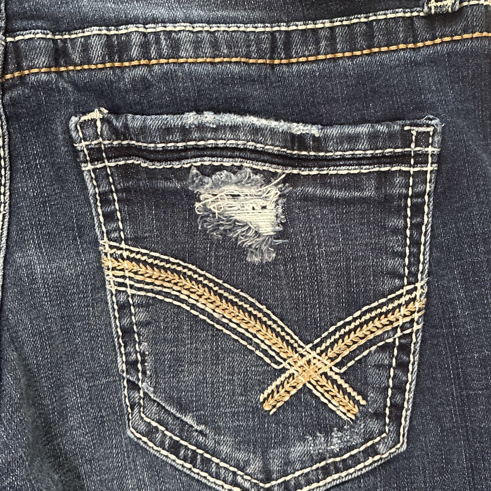 BKE Buckle Jake Jeans Men’s Size 30×32 Distressed Straight Leg Stretch Dark Wash