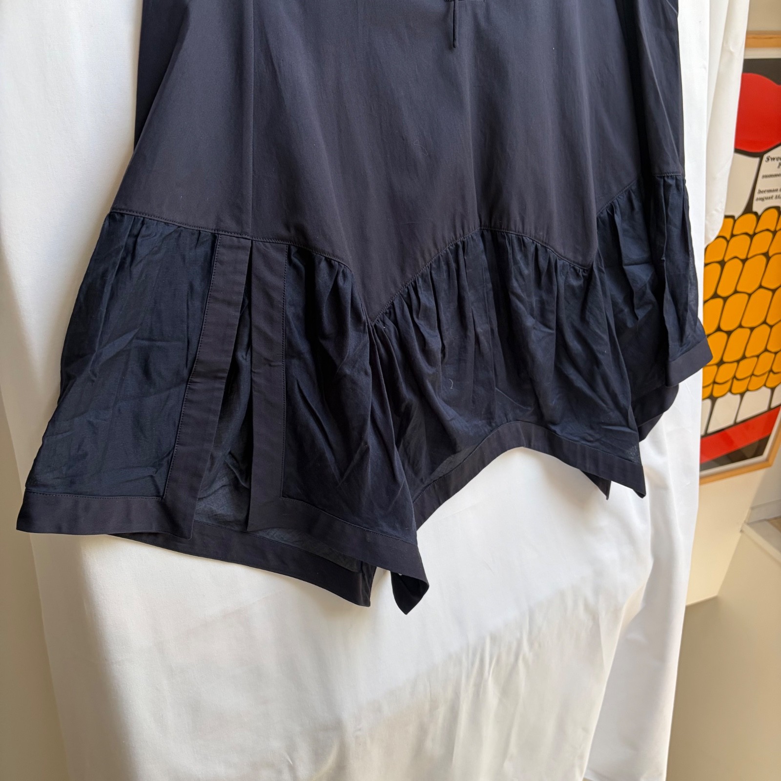 Givenchy Paneled Navy Long Tie Blouse (40) (riccardo tisci)