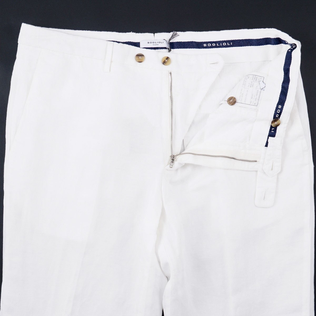 Boglioli White Extrafine Lightweight Cotton-Linen Dress Pants 37 (Eu 54) NWT