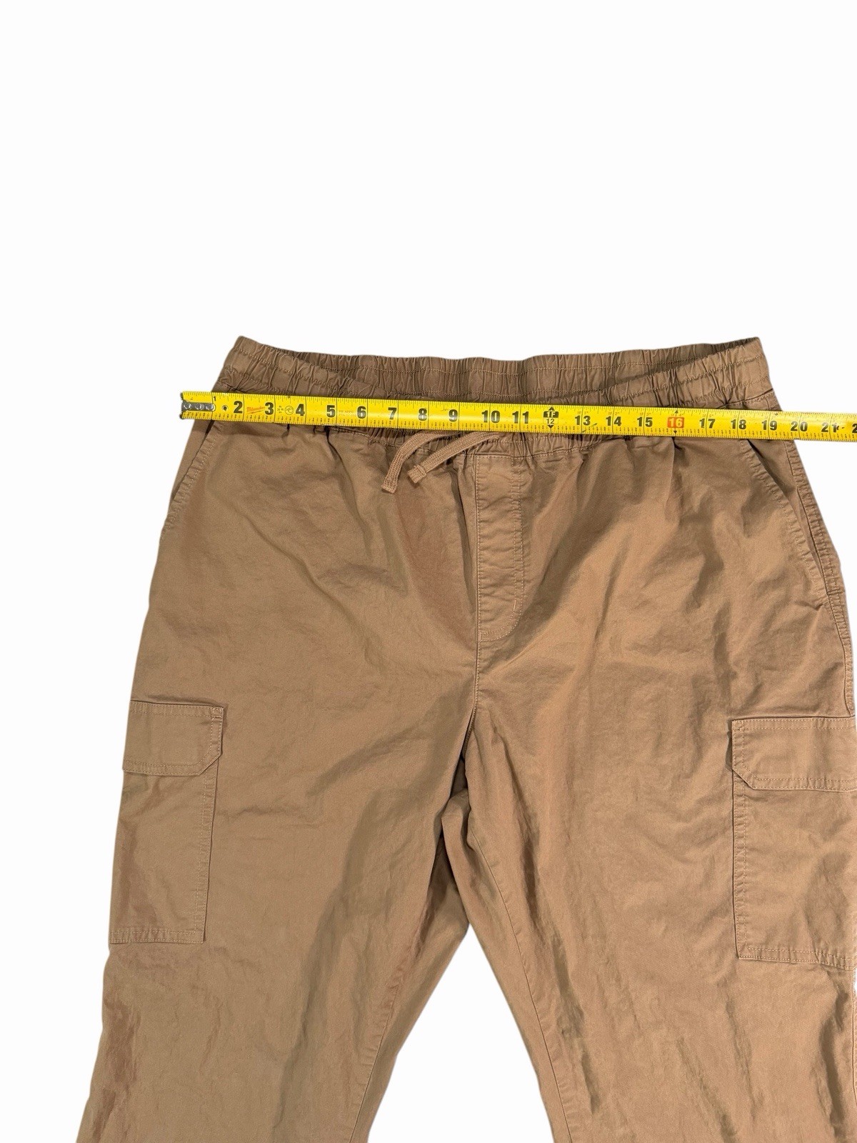 Columbia Men’s Brown Canvas Cotton Cargo Pants XL 36W Straight Leg Drawstring