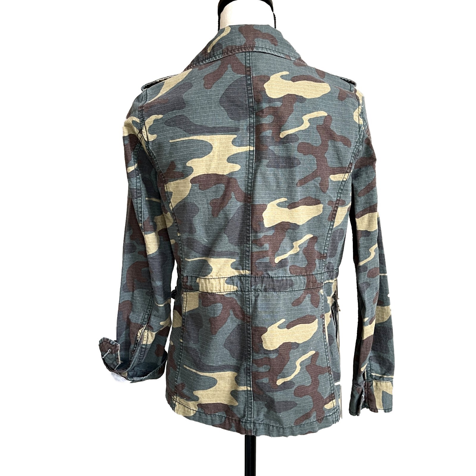 MADEWELL Camo Military Cargo Utility Jacket Green Khaki Size XS Cotton