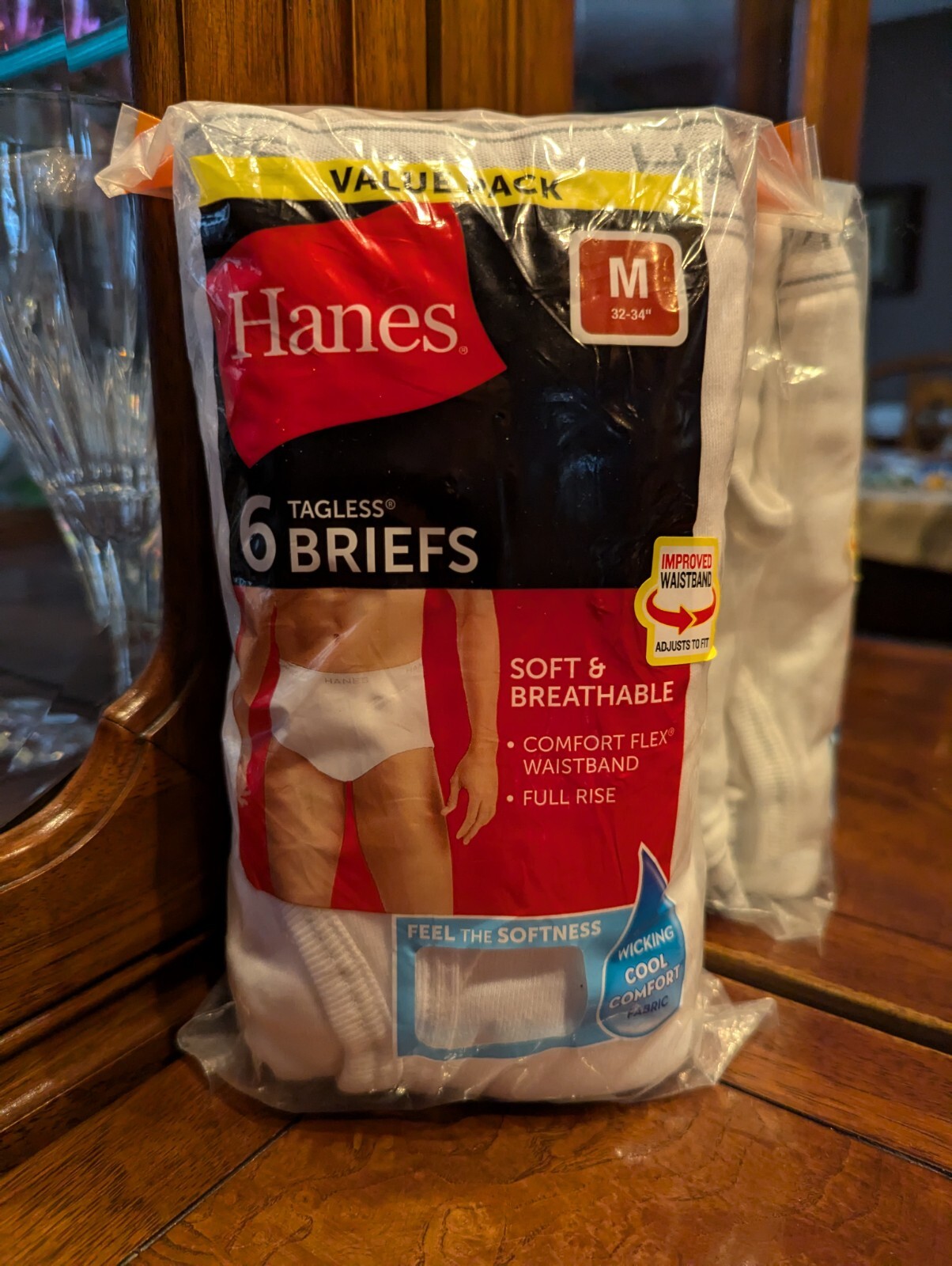 6 NWT Hanes Soft & Breathable Men’s Cool Comfort Wicking Cotton Briefs M 32-34