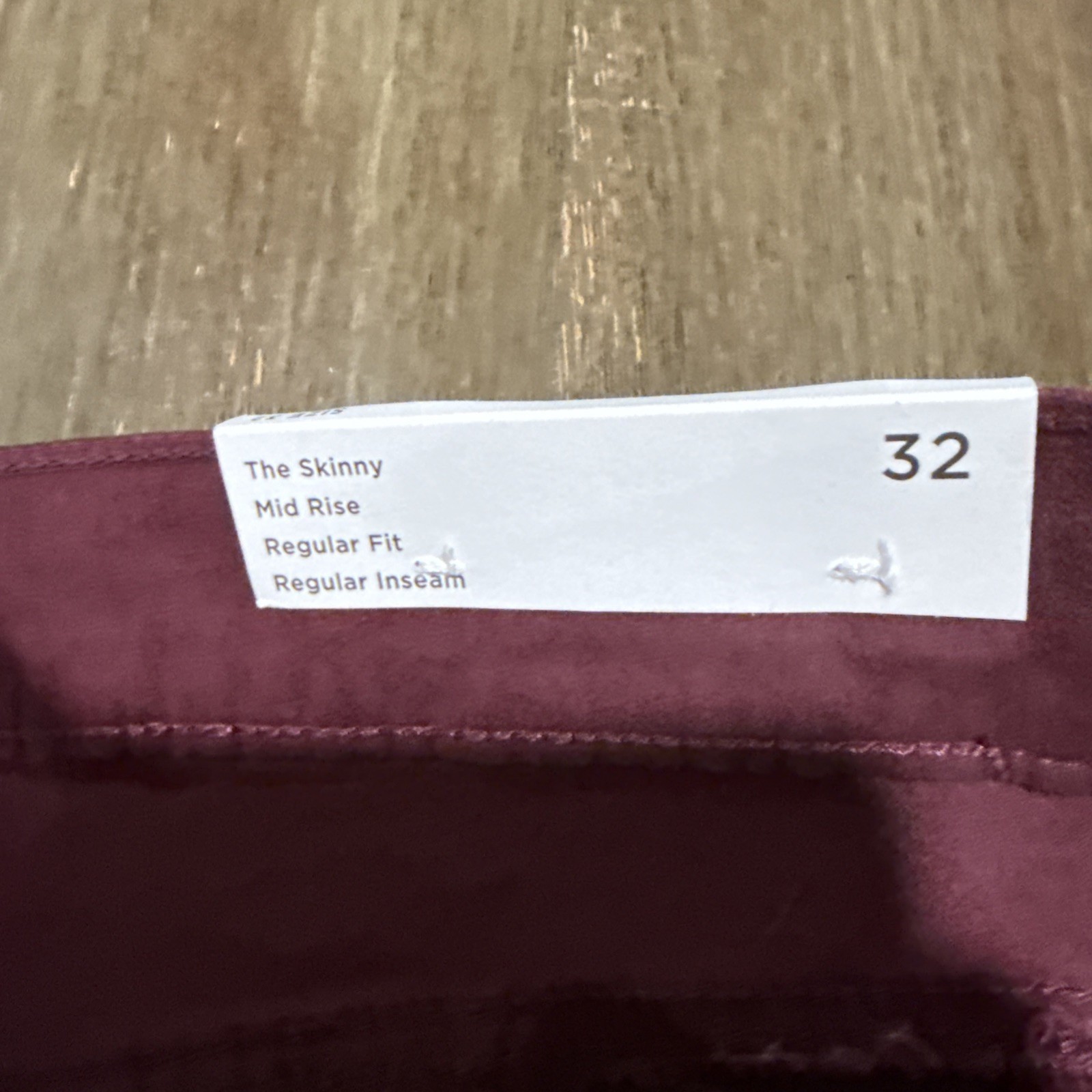 Loft Brand Regular Skinny Jeans Size 32/14 Burgundy Wine Mid Rise