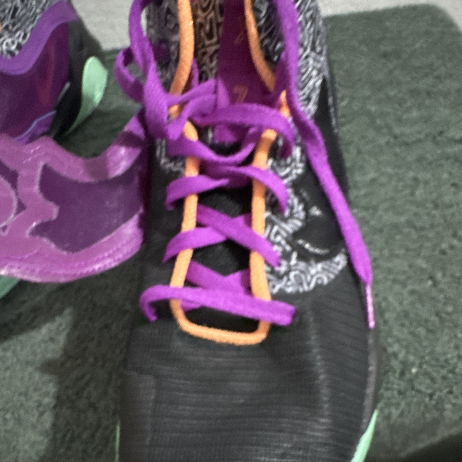 Nike KD Black Purple Green Orange Low Top Lace-Up Basketball Sneakers Men’s