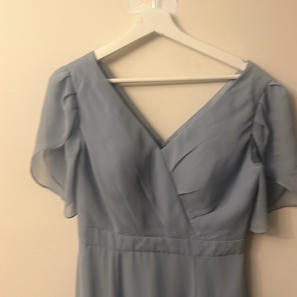 Source Unknown Blue Puff Sleeve Maxi Dress (327)Super Bowl – lady Gaga style