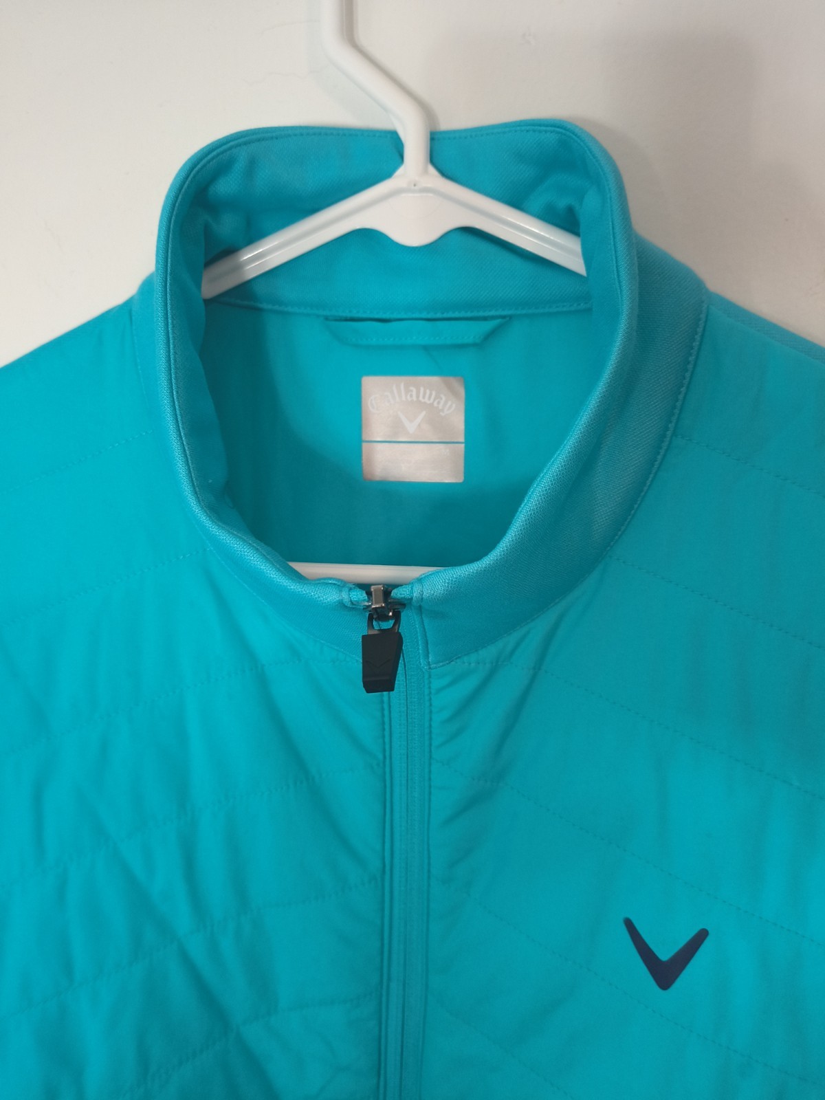 Callaway Vest Men’s Med Turquoise Quilted Puffer Golf Full Zip Sleeveless Jacket