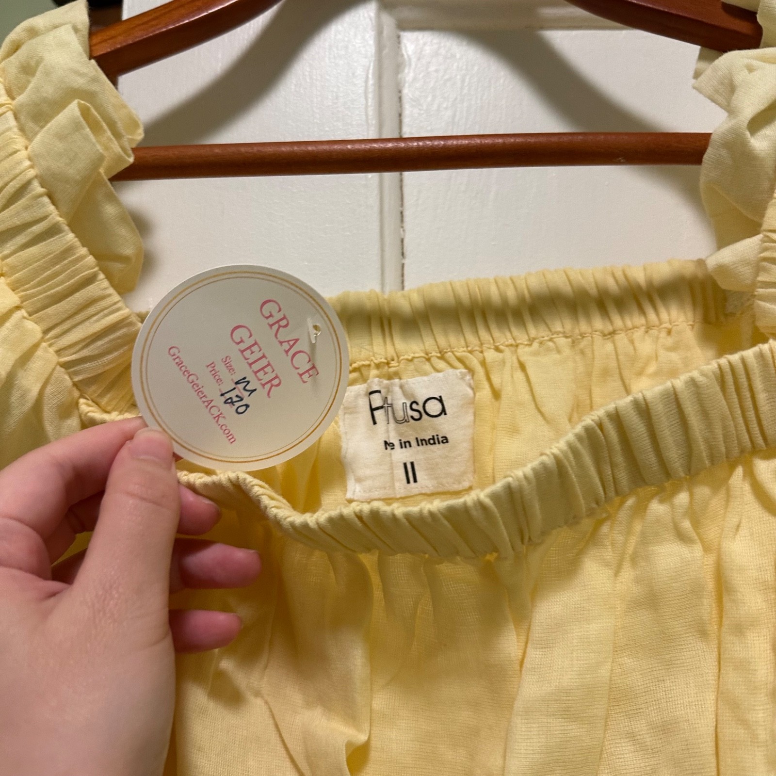 NWT Pitusa yellow flowy long sleeve top size M from Grace Geier boutique