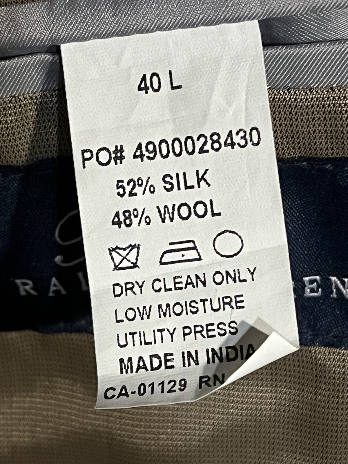 Ralph Lauren Hounds Tooth 40l Wool/Silk Blend Sports Coat