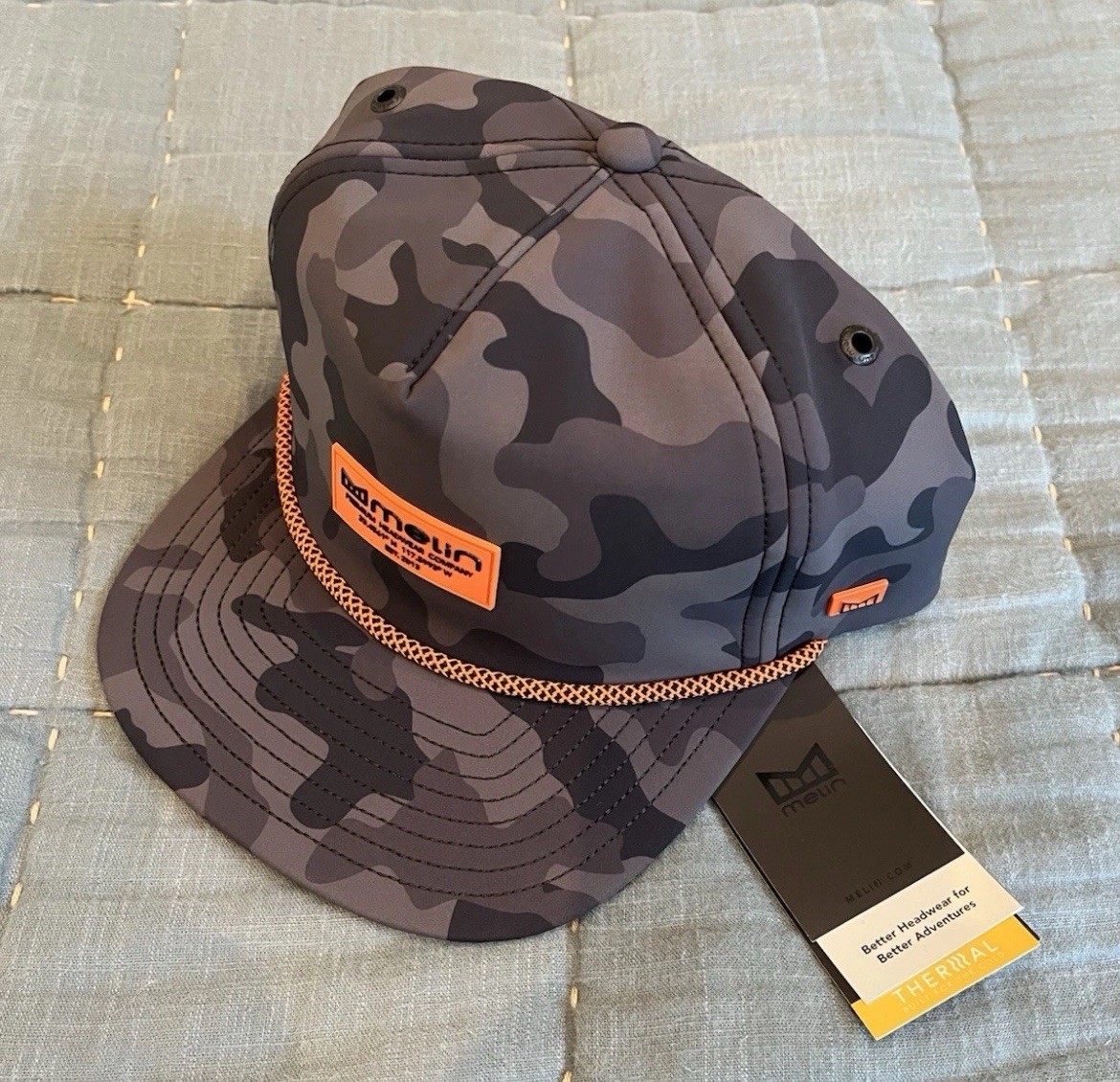 Melin Coronado Brick Infinite Thermal Hat-Black Camo/Orange Classic (58CM)
