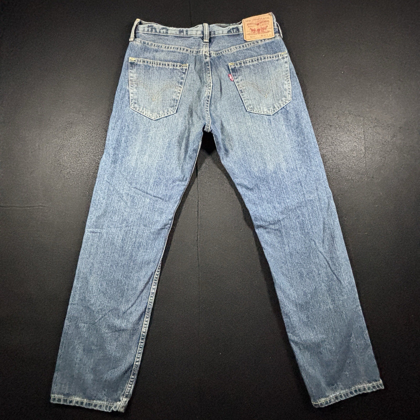 Levis 505 Straight Fit Jeans Mens 30×30 Blue Denim Medium Wash