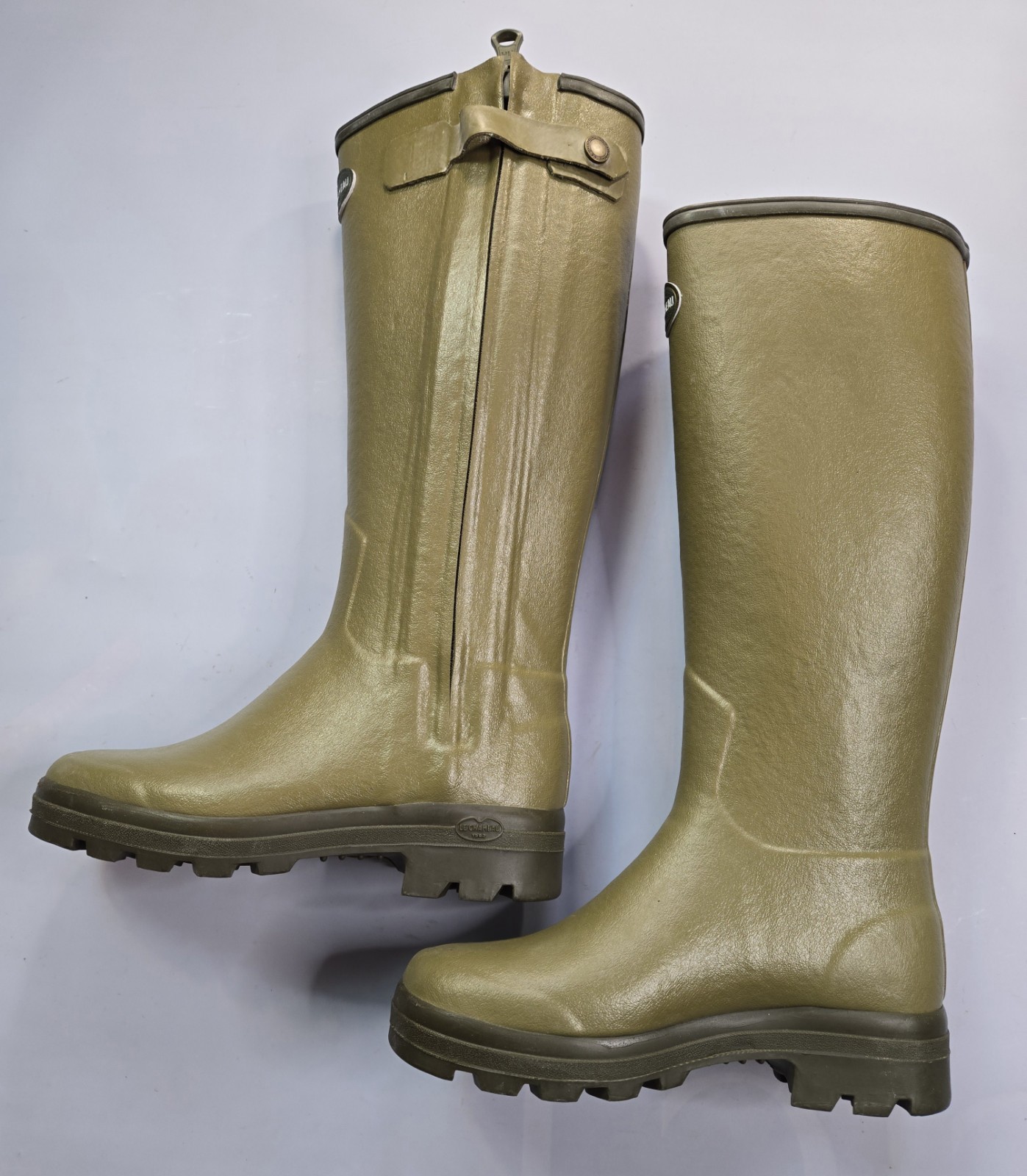 LE CHAMEAU CHASSEUR NEOPRENE LINED MEN’S ICONIC GREEN WELLINGTON BOOTS