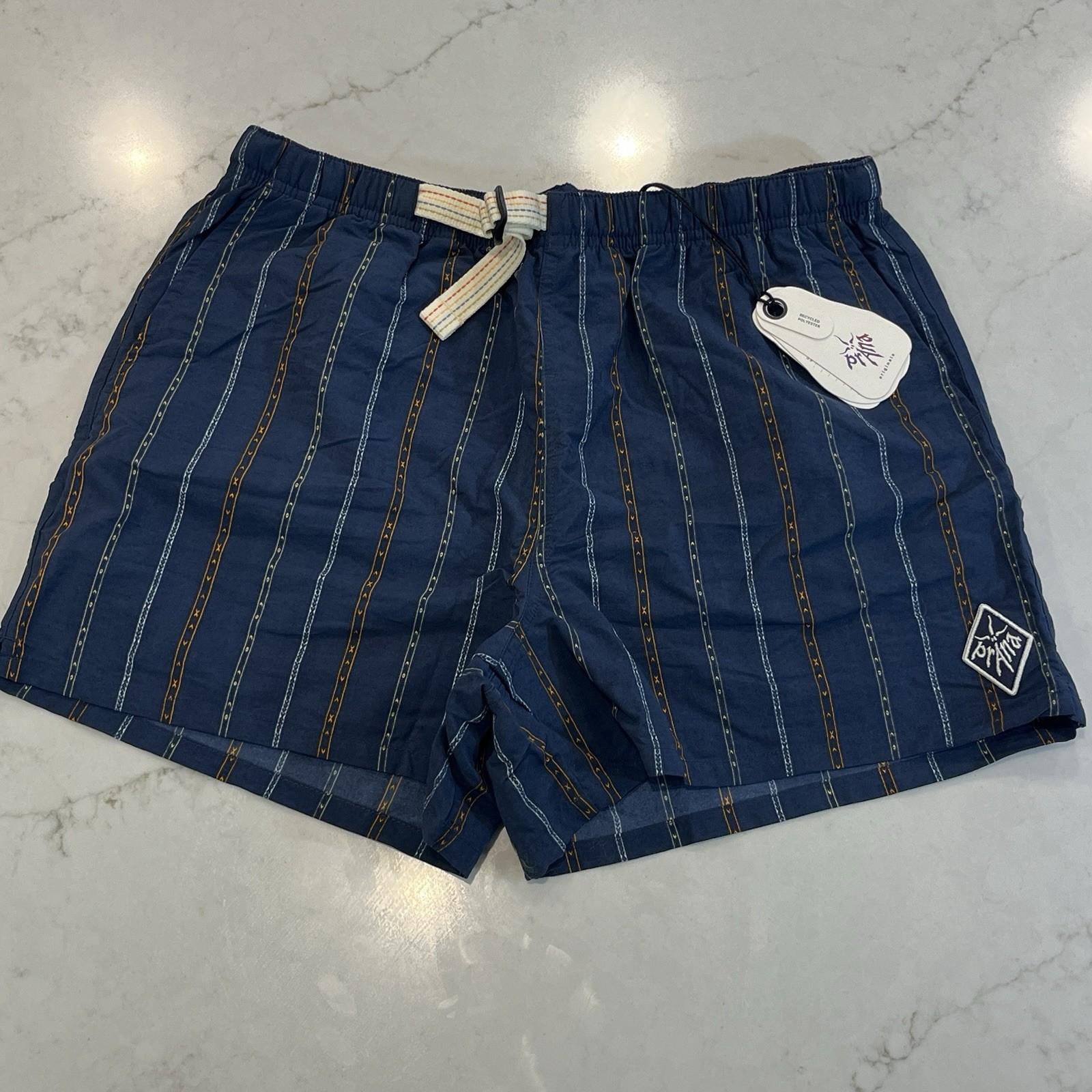 Prana NEW Unisex (M)S , (W)M x4″ Indio Heritage Short Stormy Night Blue Gorpcore