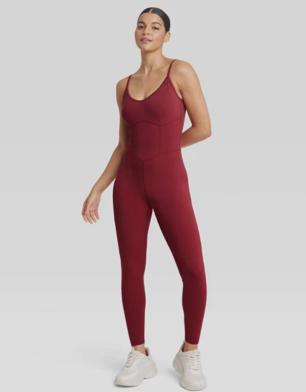 JoyLab Women’s Corset Bodysuit Leotard Stretch Jersey U-Neckline Size S *449-15