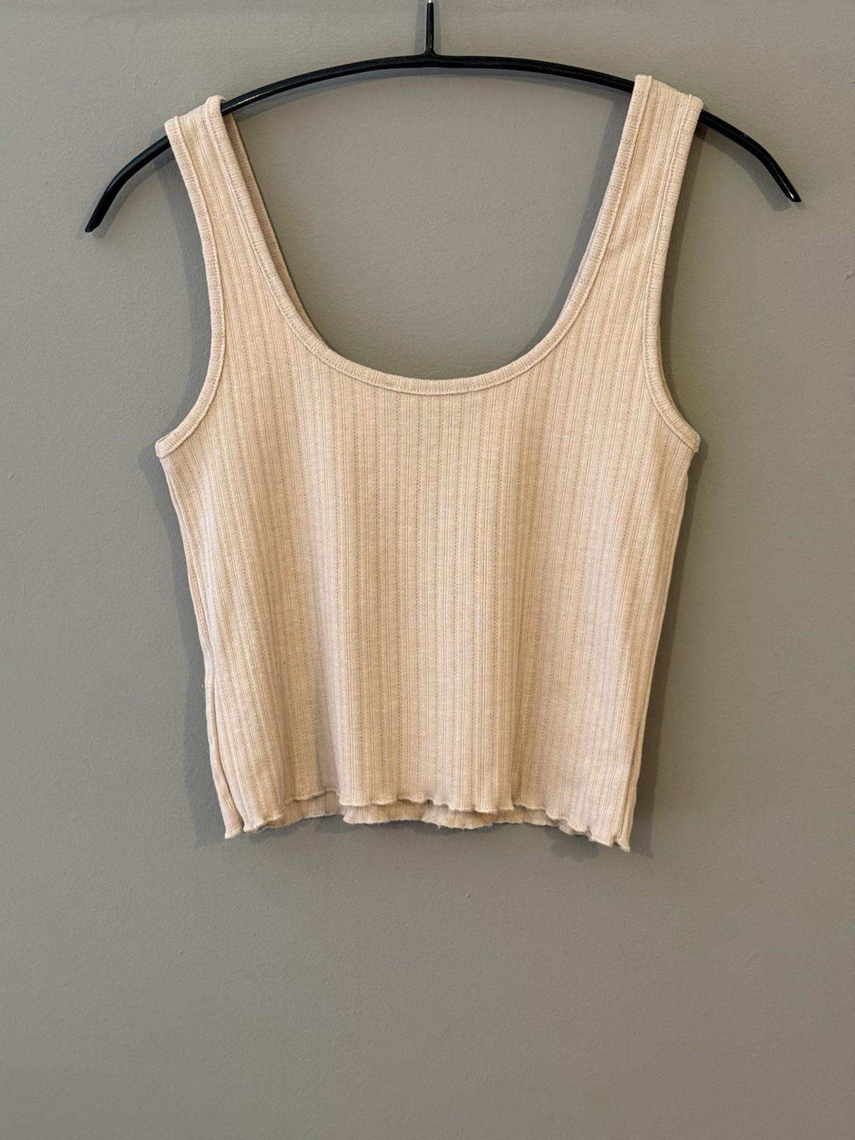 Primark Beige Pink Ribbed Crop Top Size S New Without Tags Casual Top