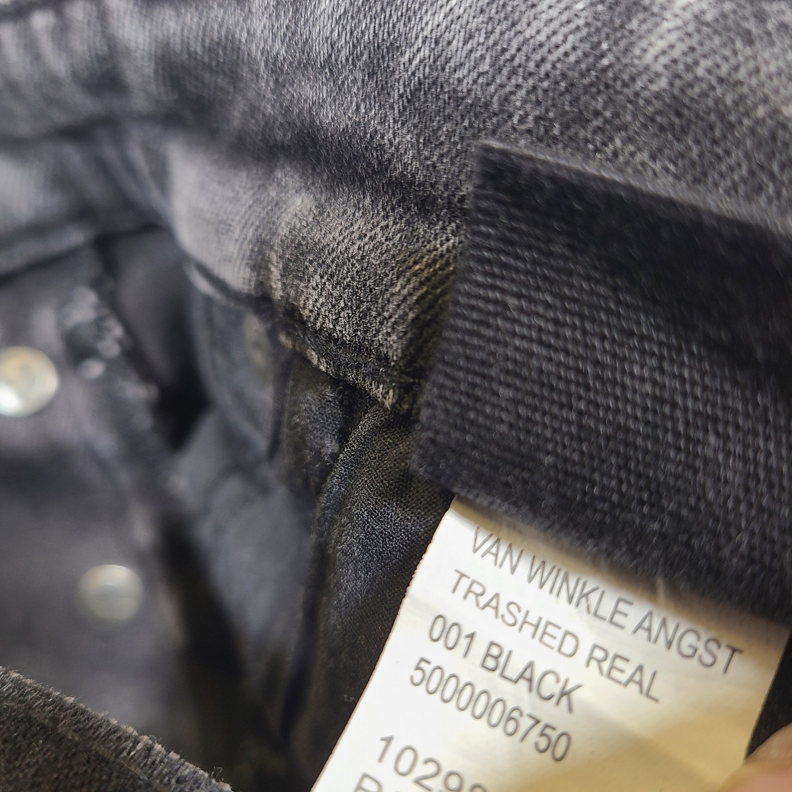 E1 Ksubi Jeans Van Winkle Mash Up 001 Black Skinny Distressed Grunge Men 30×32