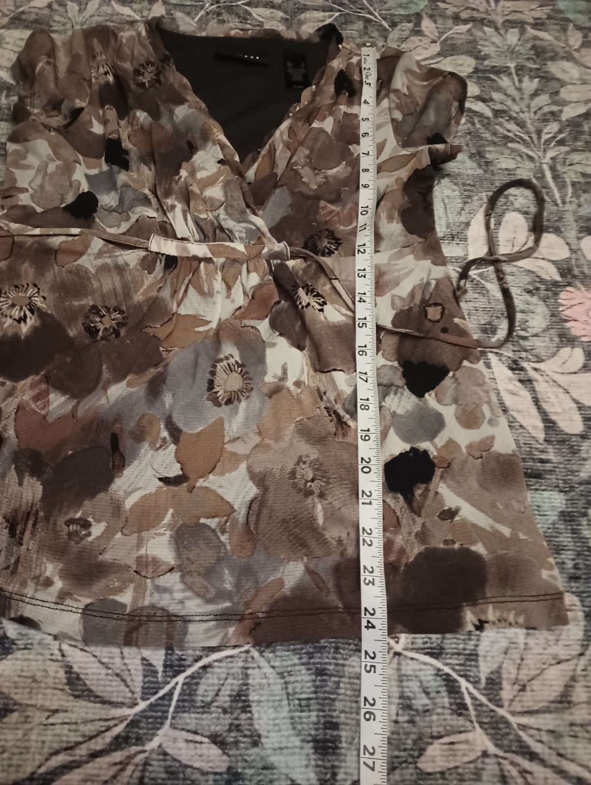 Axcess Womens Y2K Forest Fairy Babydoll Top Small Brown Tie Waist Bloomcore
