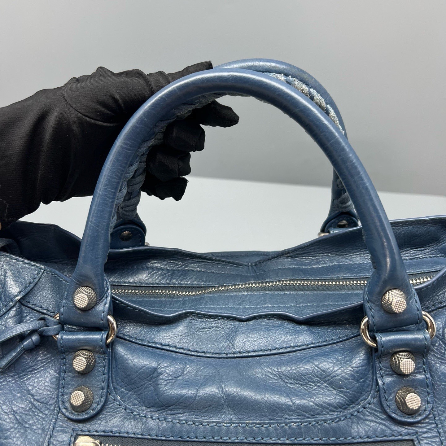 Balenciaga Pre-Owned Authentic Luxury Handbag Blue 38*24*14cm