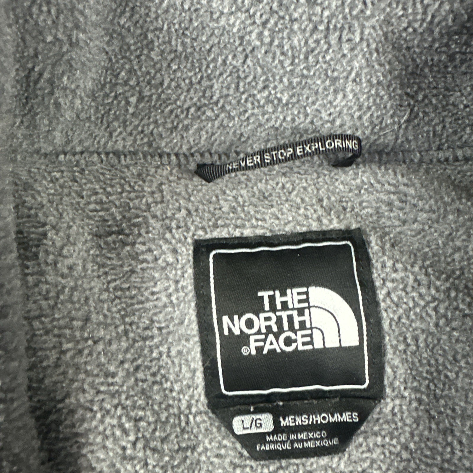 The North Face Denali Polartec Fleece Jacket Mens Large Gray Black Full Zip