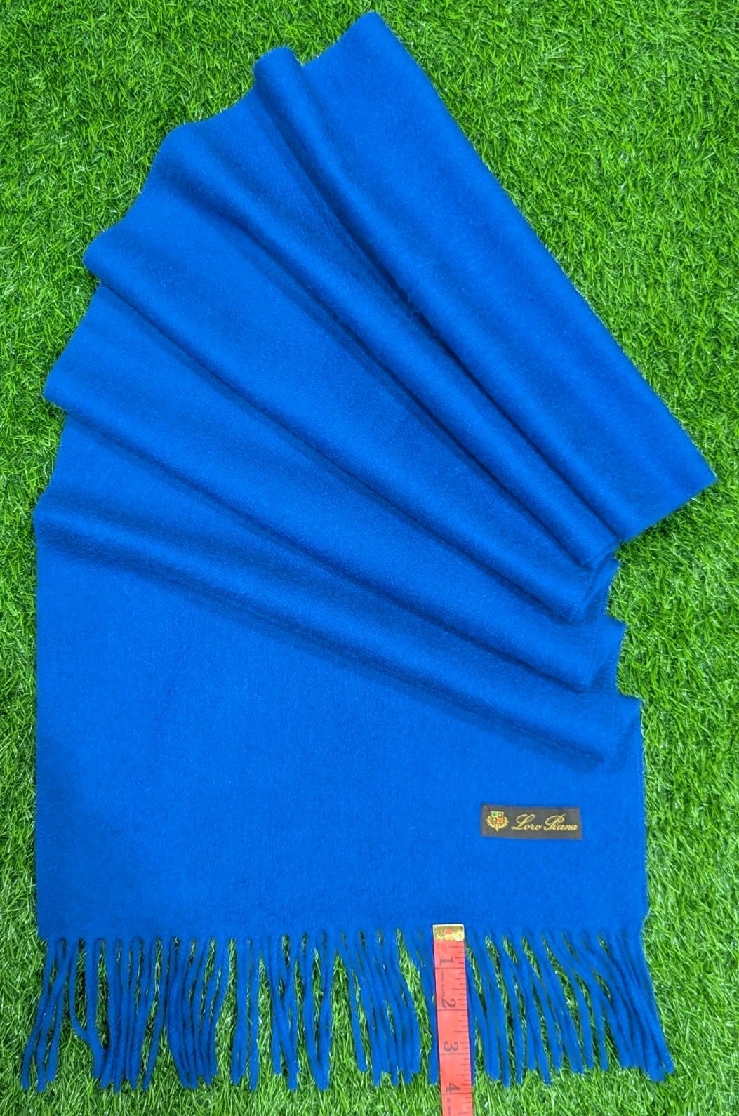 Loro Piana Style Blue Cashmere Scarf Soft 172x15inc | Made In Italy |