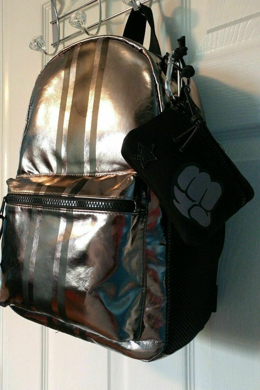 Backpack Handbag 2 in 1 Set LOT Silver Black Plus Crossbody