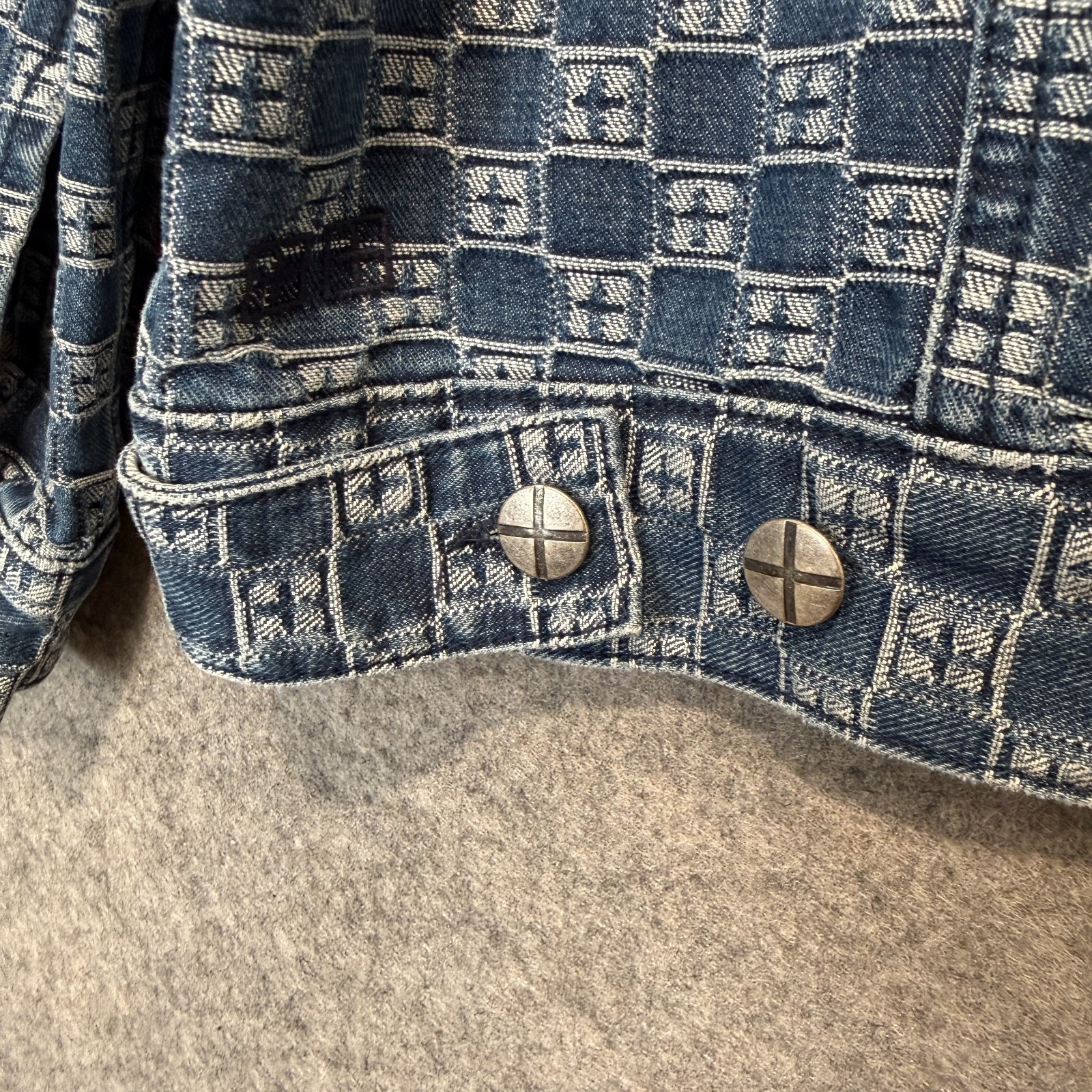 Ksubi Oh G Klassik Denim Trucker Jacket Mens Large AOP Monogram Logo Japanese