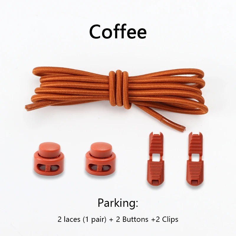 No Tie Elastic Shoelaces Lock Laces Shoe Strings Sports w/ Locking Toggle