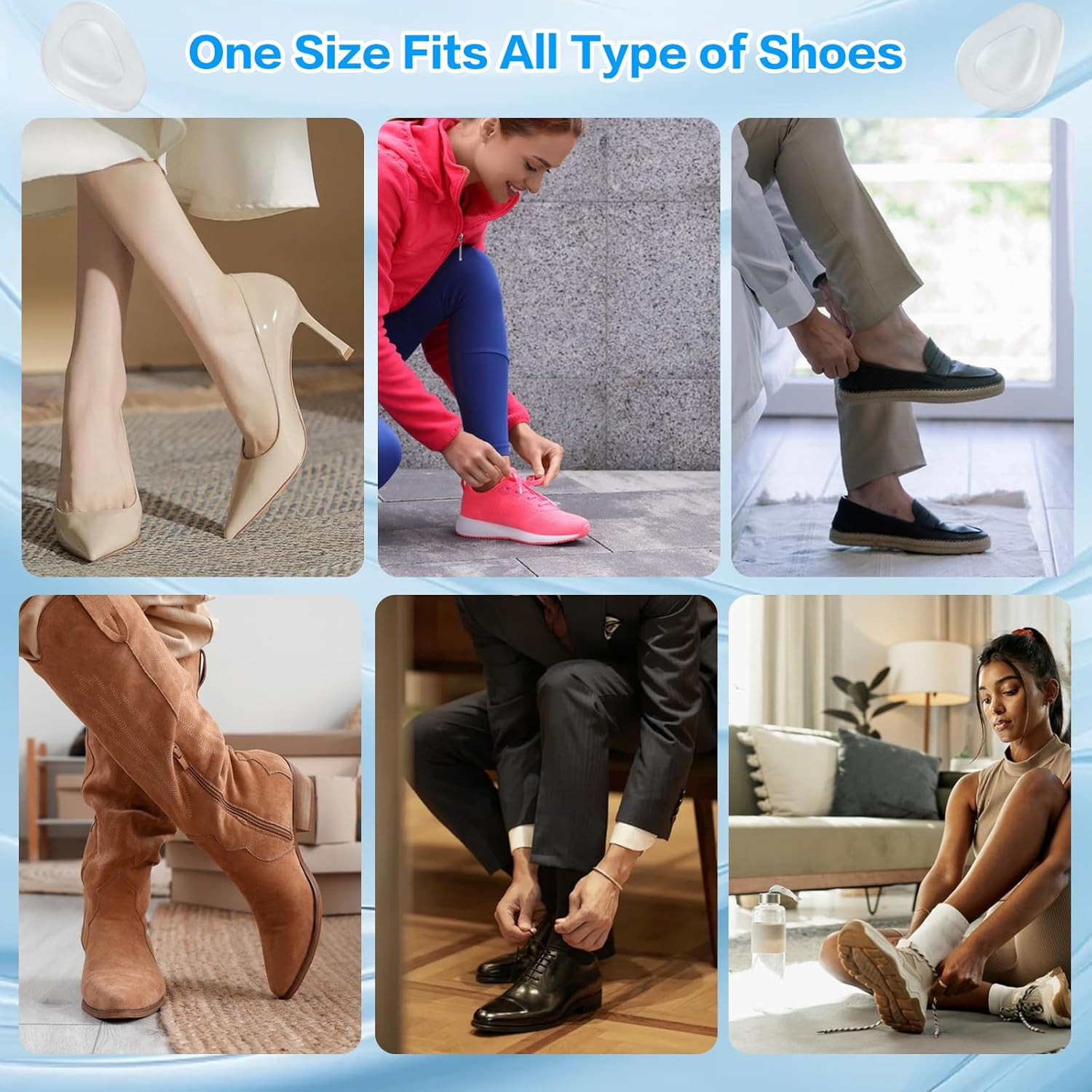 6 Pairs Metatarsal Pads Women Mens, Ball of Foot Cushions for Women Heels, Metat