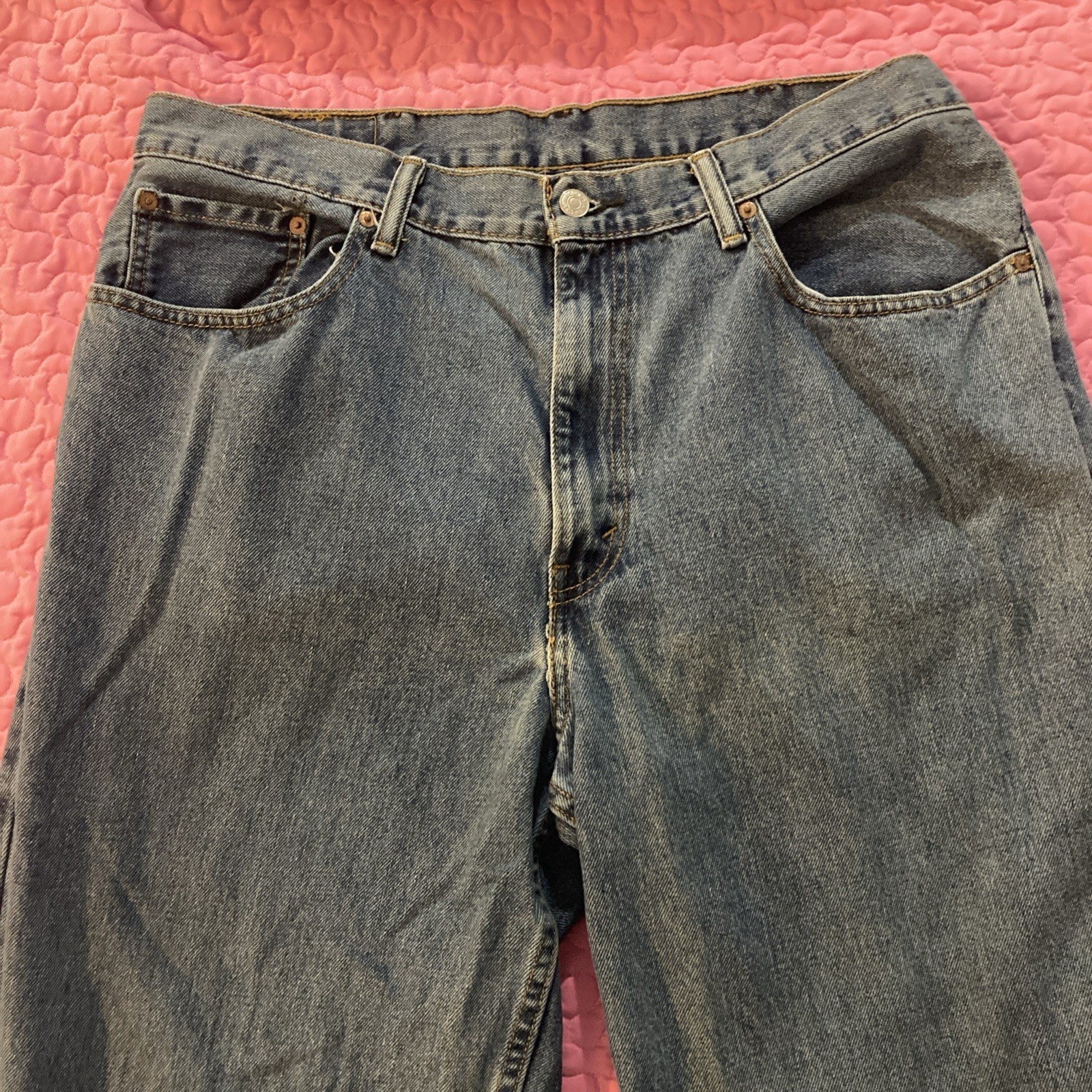 VINTAGE Levis 560 Jeans Mens 38×32 Blue Loose Comfort Fit Baggy Logo