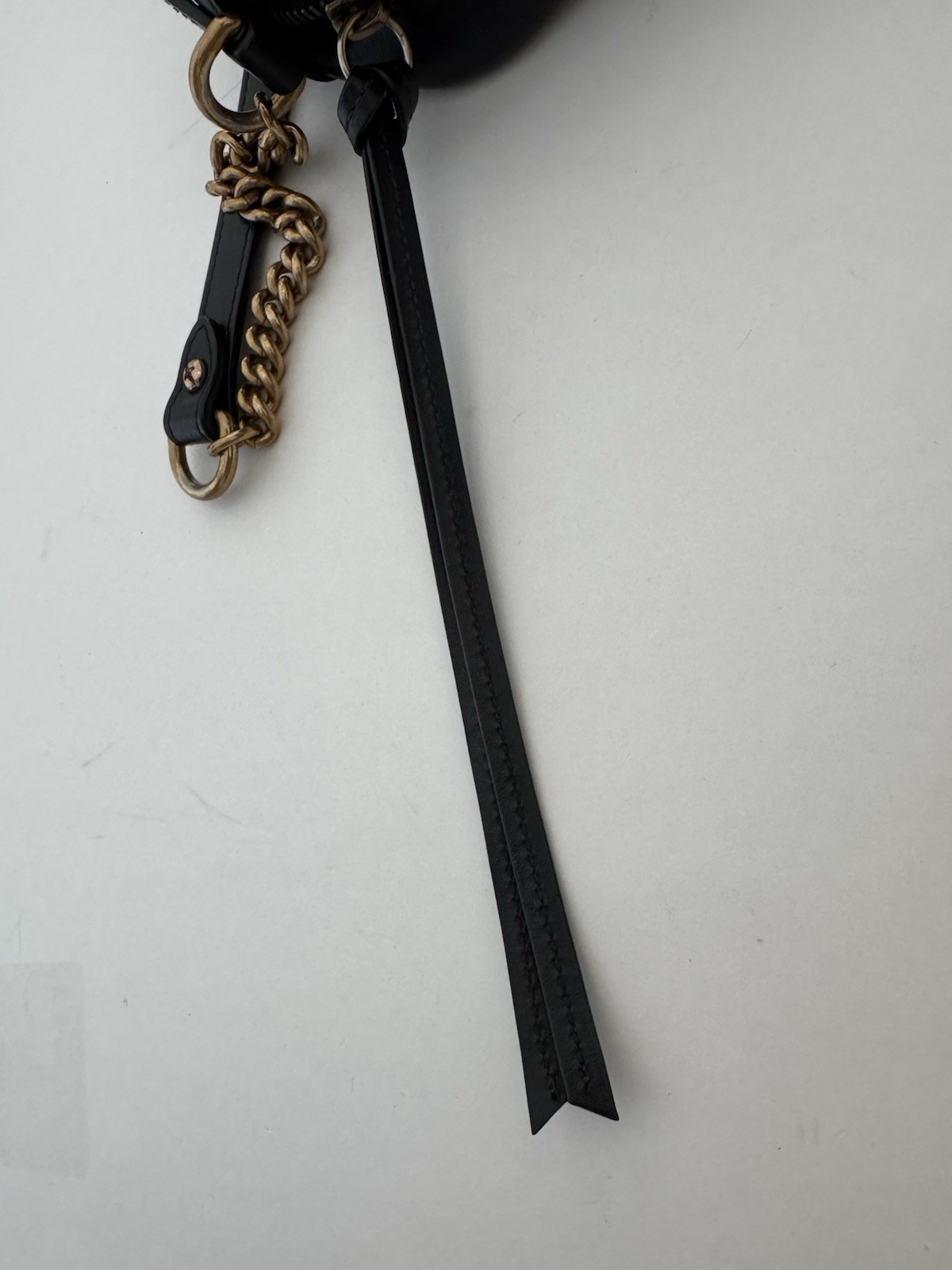 Pre Owned Fair Replacement Bolt Last Photo Gucci GG Marmont Mini Double G Black