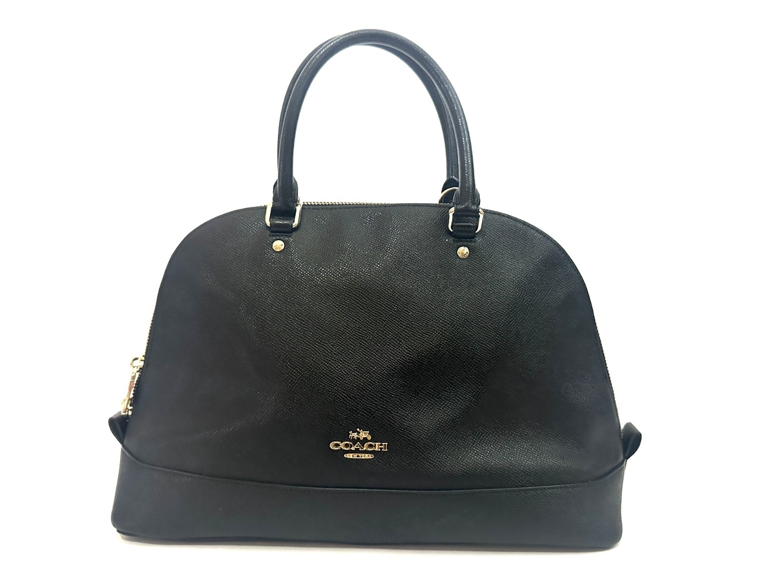 Coach Sierra Domed Handbag Black Crossgrain Leather Gold Hardware F1757 2017
