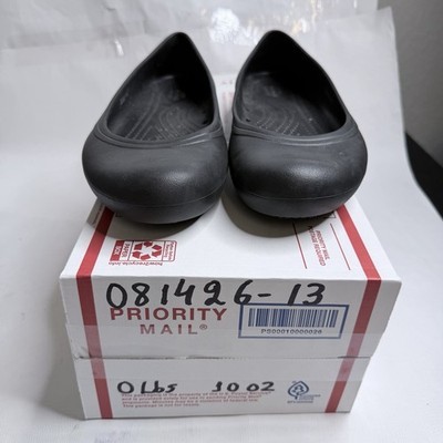 Crocs At Work Ballet Flat Non Slip Women’s Size 10 Black Iconic Comfort Slip On