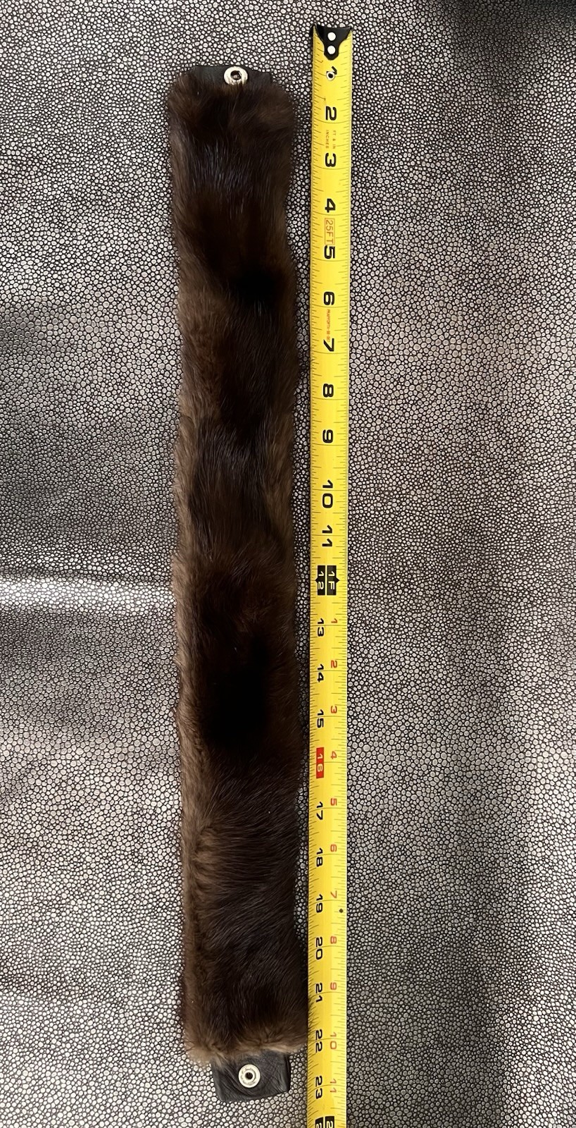 Classic Brown Mink Headband With Fur On The Inside And Snap In The Back