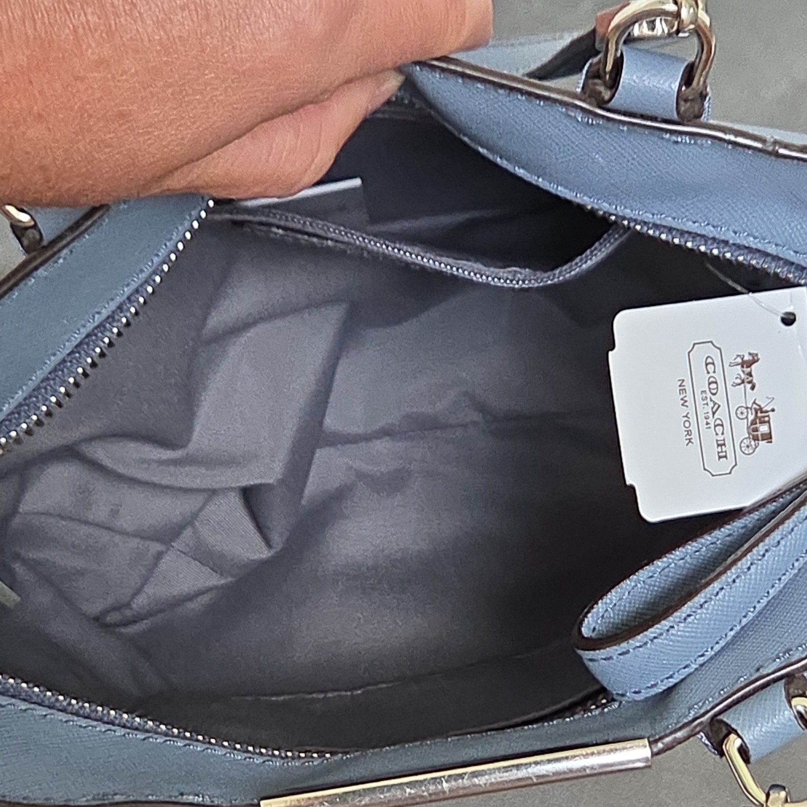 Coach Madison Saffiano Mini North/South Cornflower Blue Tote NWT WITHOUT STRAP