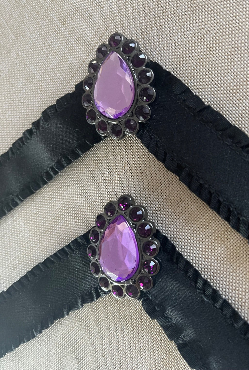 Lindsay Phillips SwitchFlops black w/purple stones medium interchangeable straps