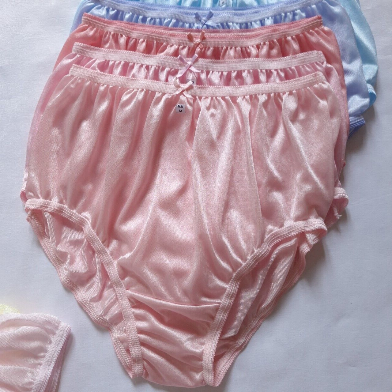 7 Underwear Nylon Silky Soft Silky Panty Light Granny Panties High Waist28″-34″M