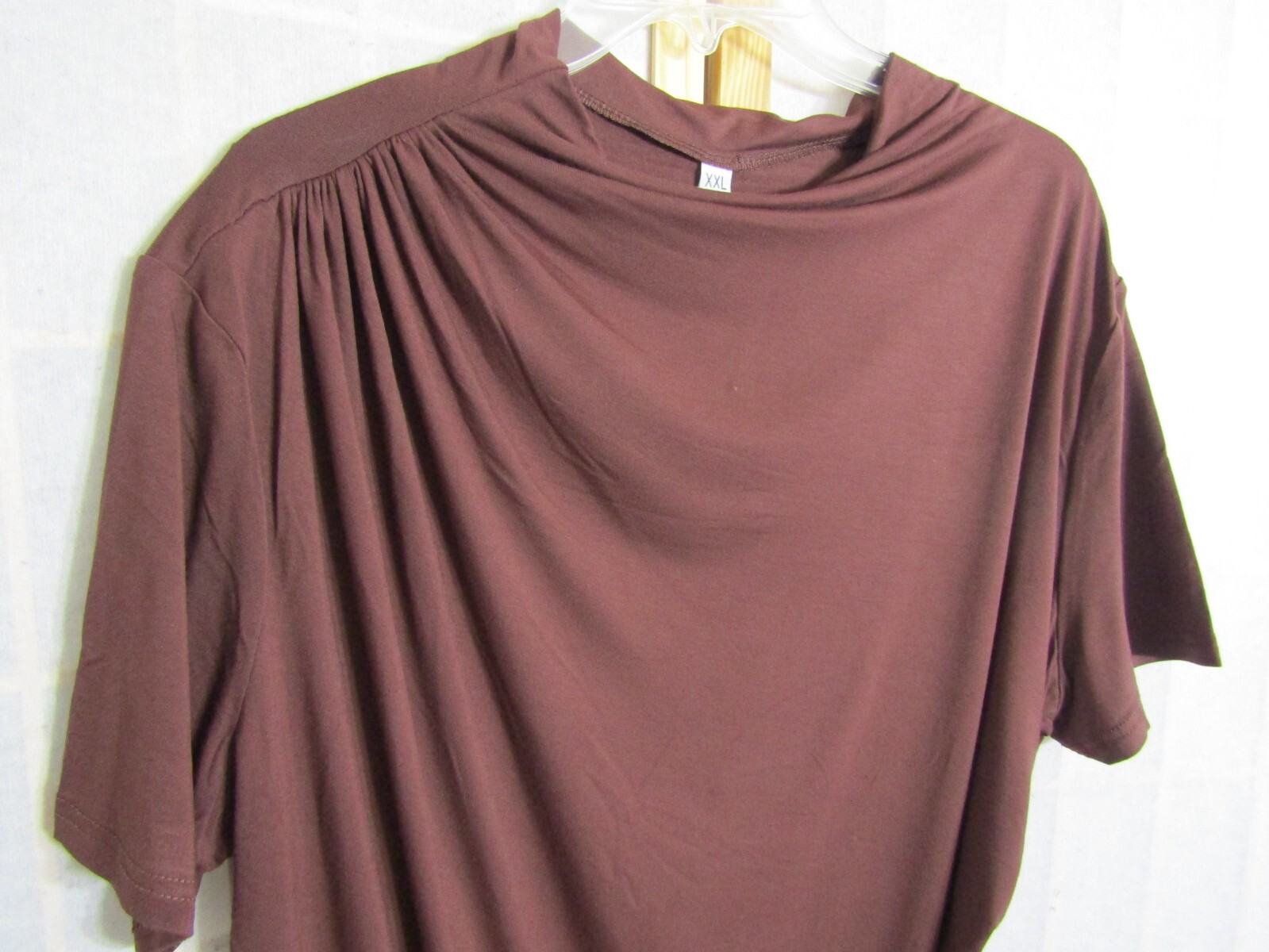 NWT Avanova Brown Mock Neck Slim Fit Ruched Dressy Top Women’s Size XXL