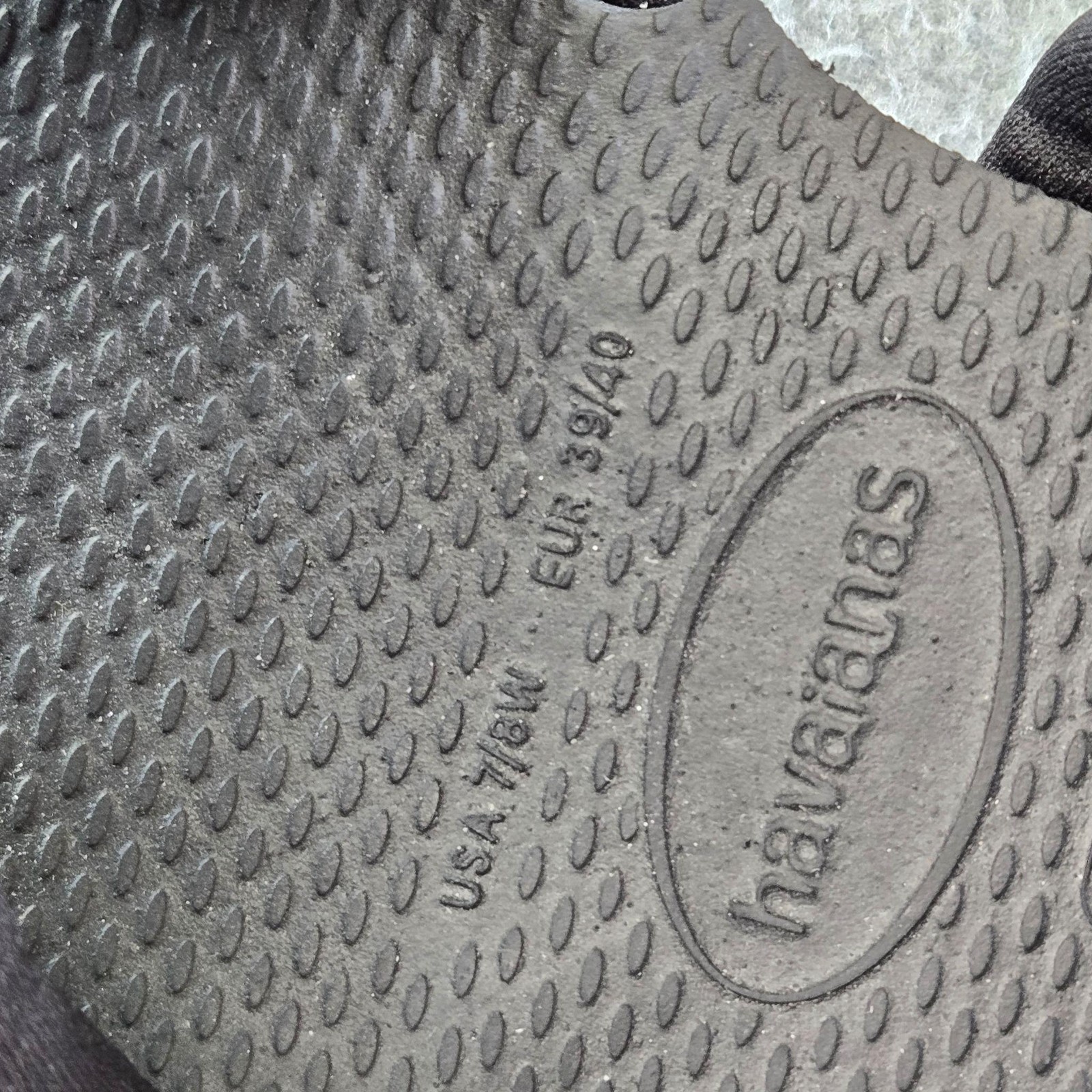 Havaianas Shoes Womens Size 7.5 Black Slide Padded Cushioned Straps Comfort