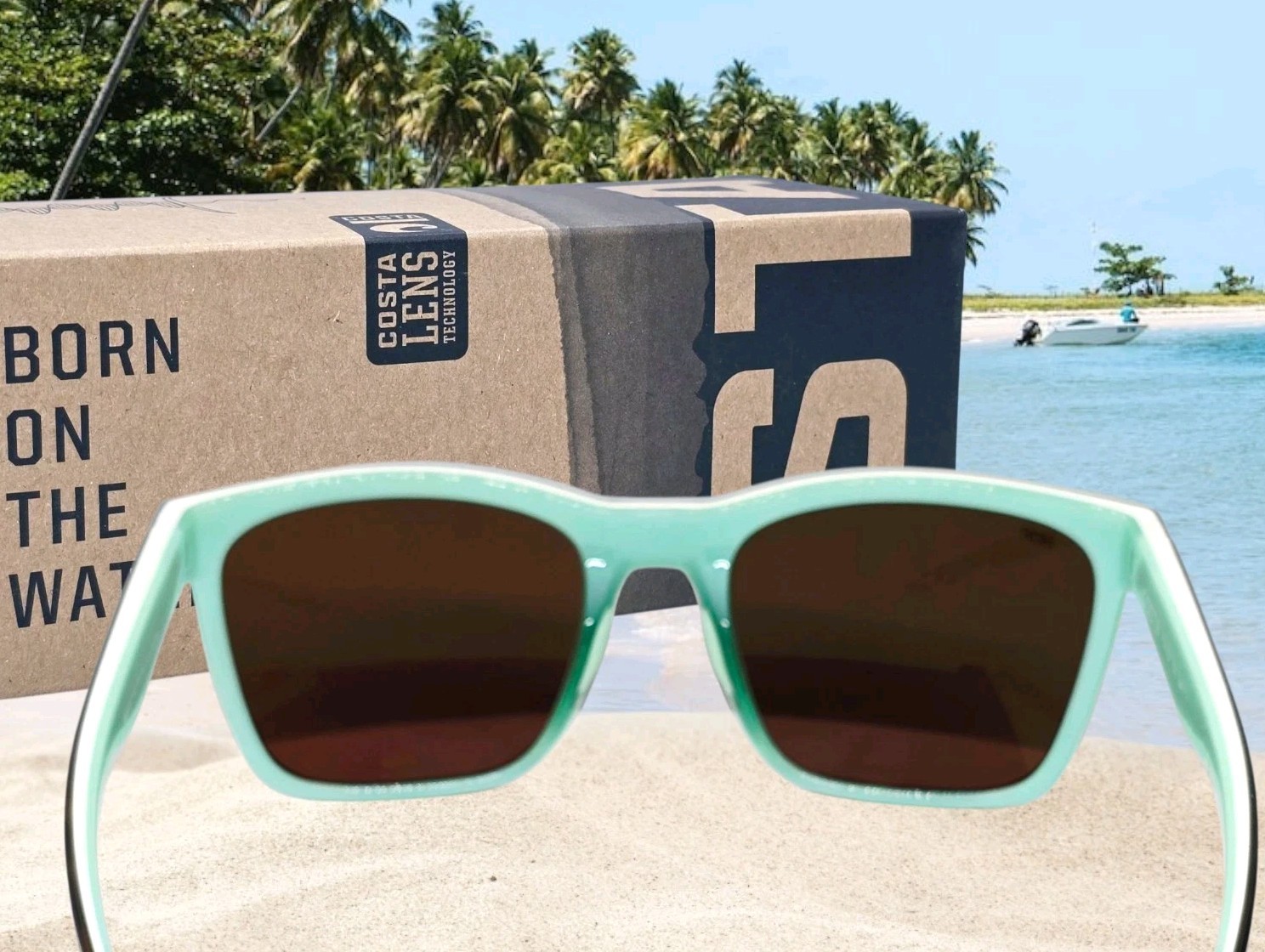 COSTA DEL MAR shiny tortoise/green mirror PANGA polarized 580P sunglasses NEW!