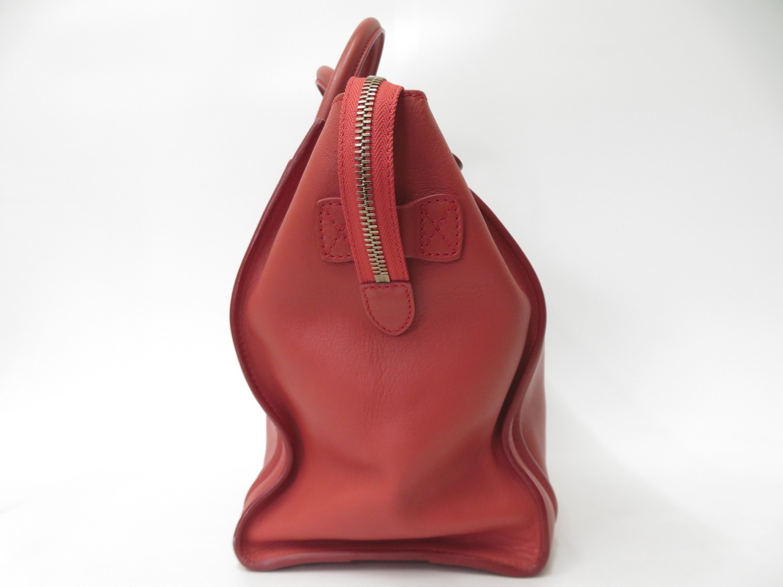 Authentic CELINE Luggage Mini Shopper Leather Hand Bag I#52310