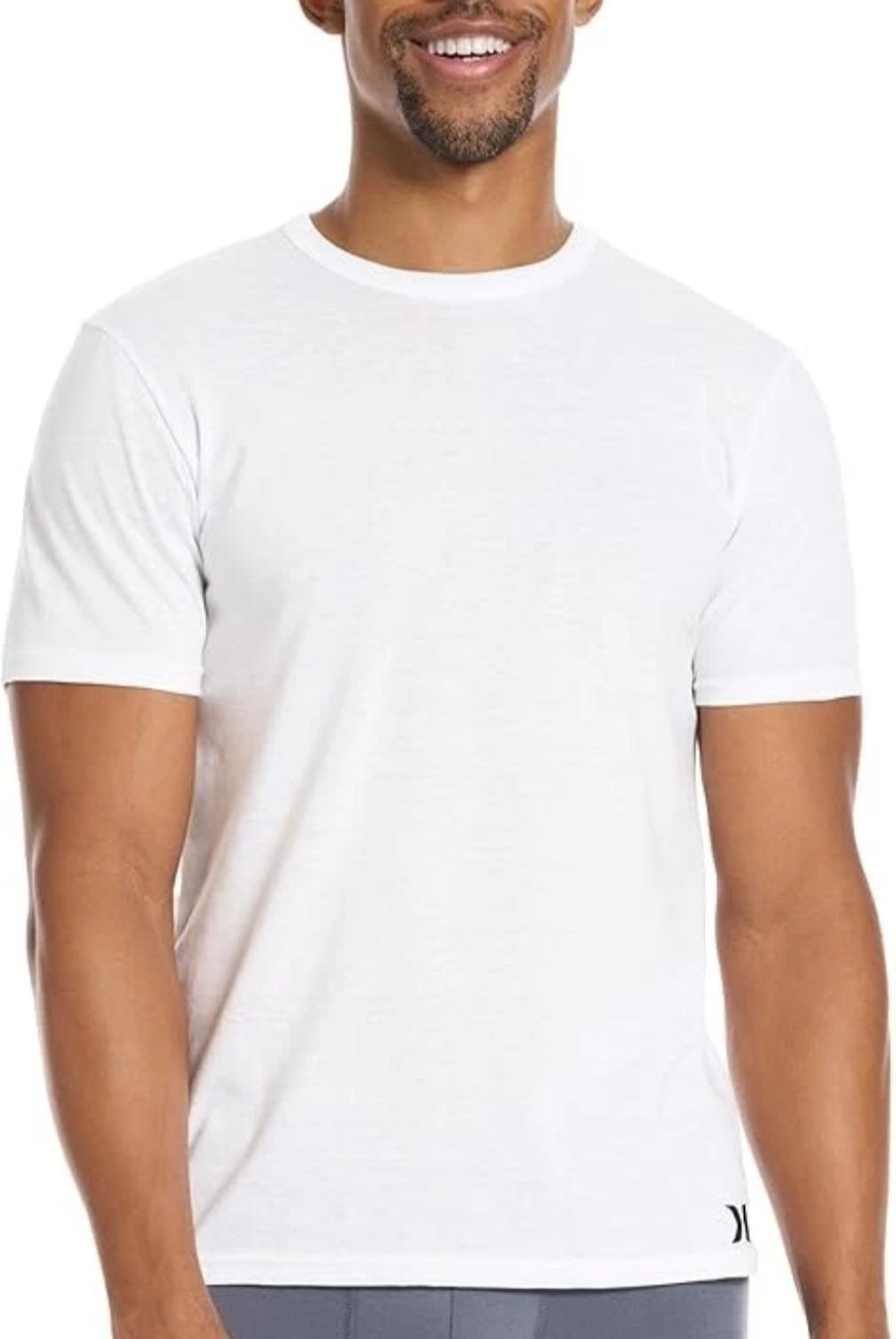 Hurley Men’s 3 Pack Cotton Crewneck T-Shirt Black Gray White Medium 38-40″