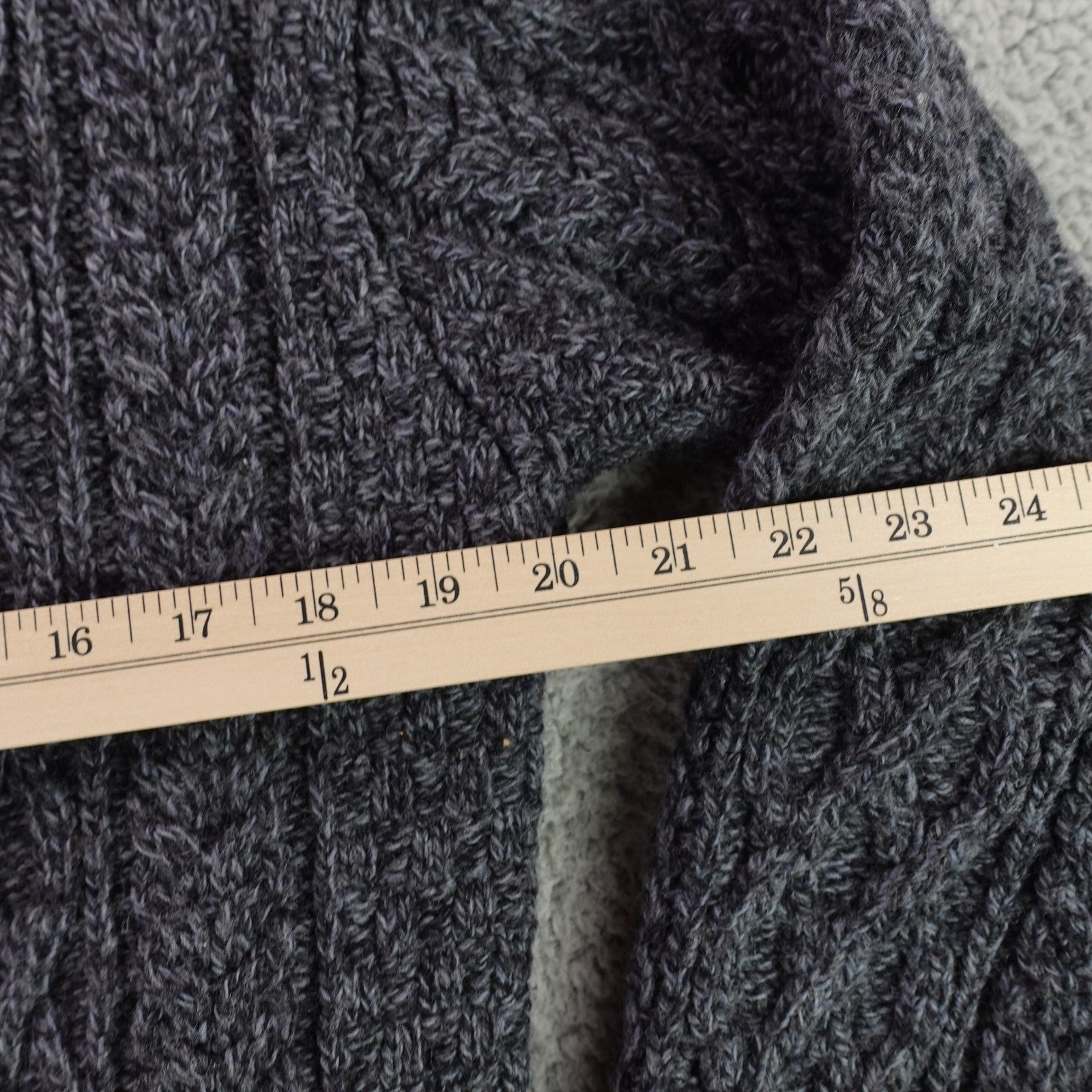 Aran Crafts Cardigan Sweater Mens Medium Gray Merino Wool Full Zip Cable Knit