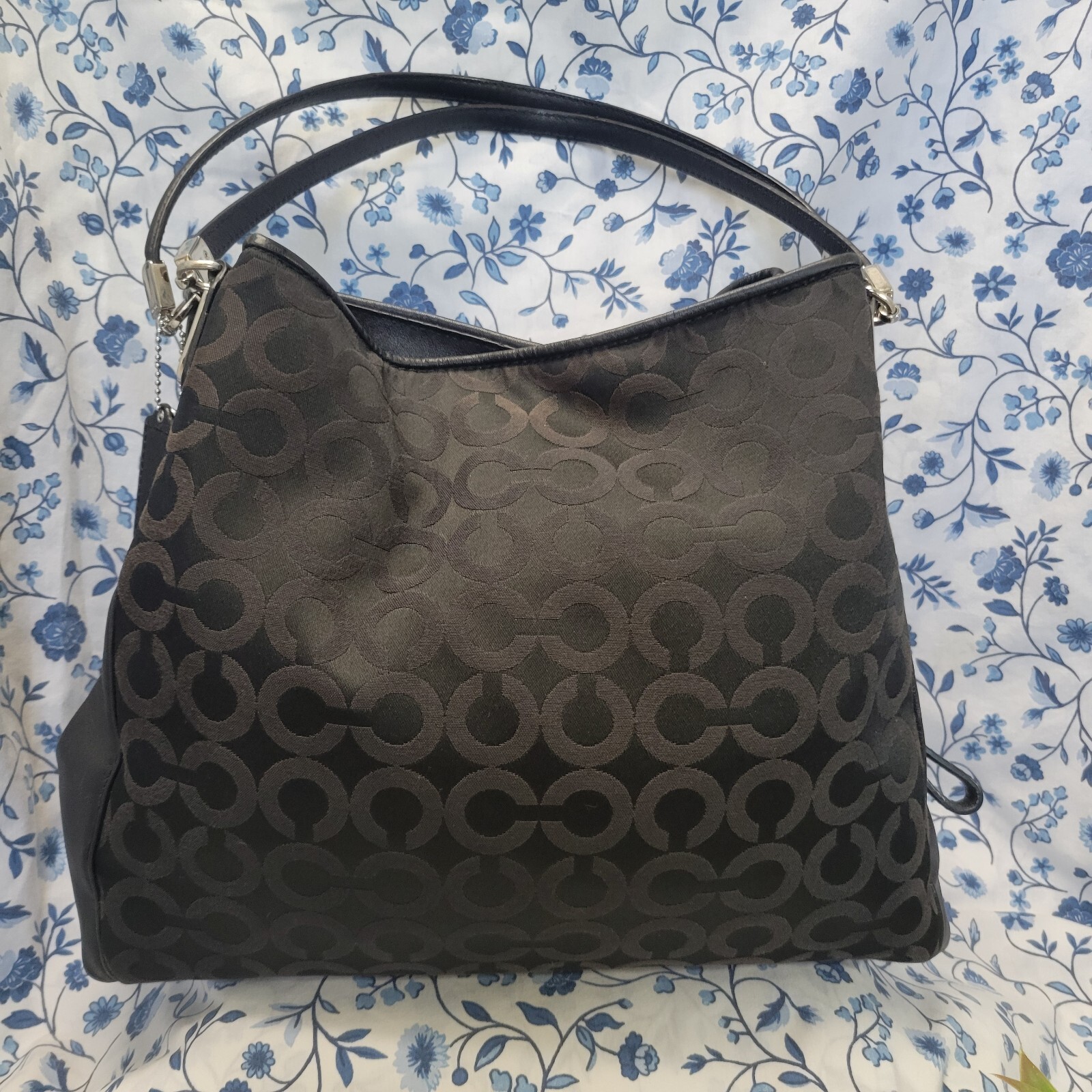 Coach Madison Phoebe Plum Interior Black Canvas Original Hangtag Hobo Chic