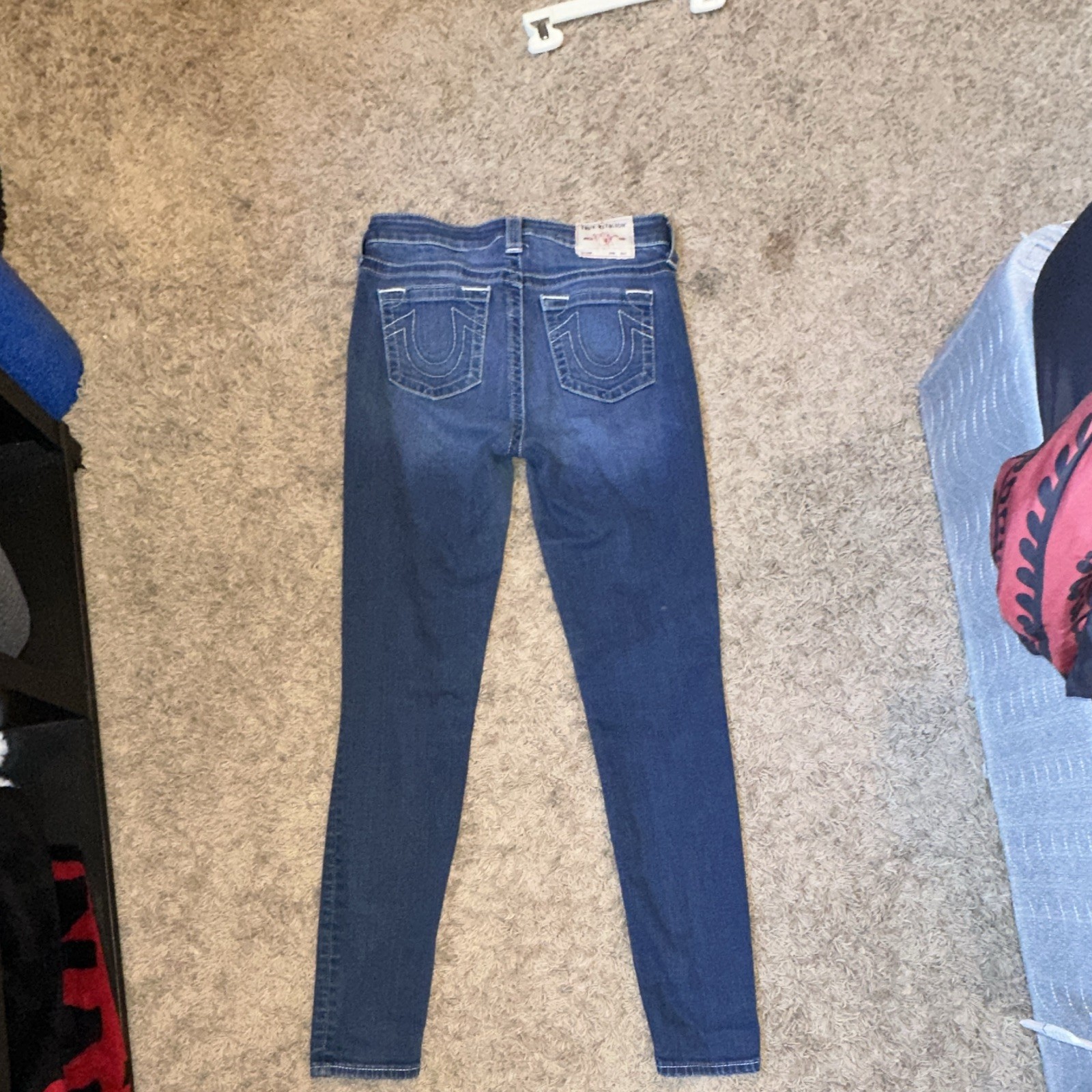 True Religion Women’s High Rise Skinny Blue Denim Jeans, Medium Wash Size 28