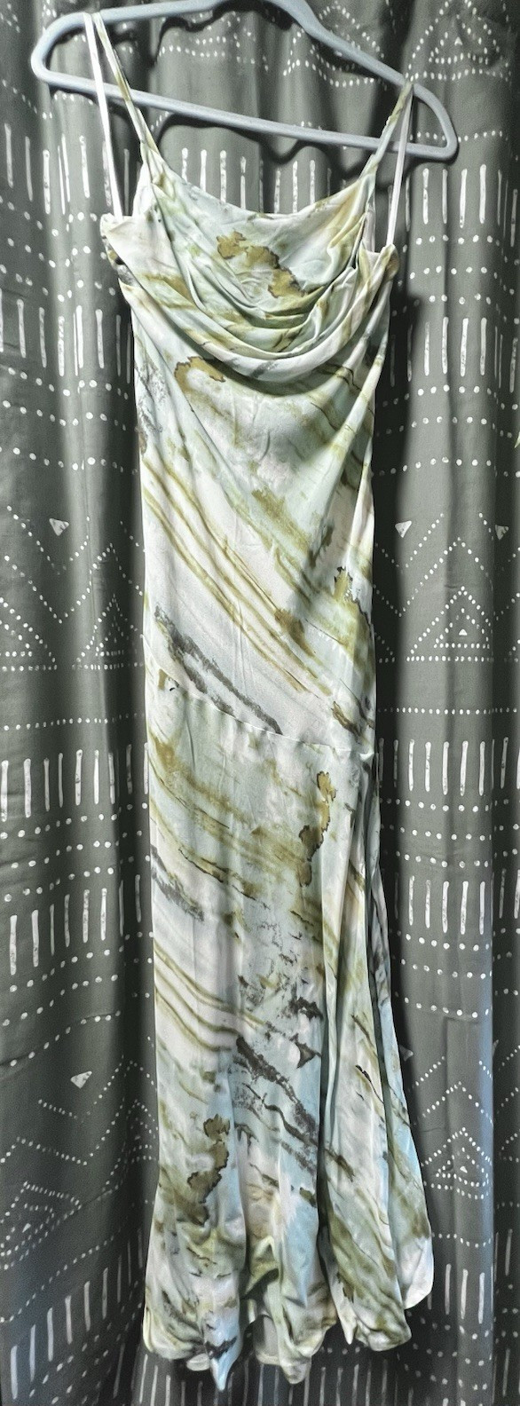 Sage & Paige Green Cowl Neck Spaghetti Strap Maxi Slip Dress S