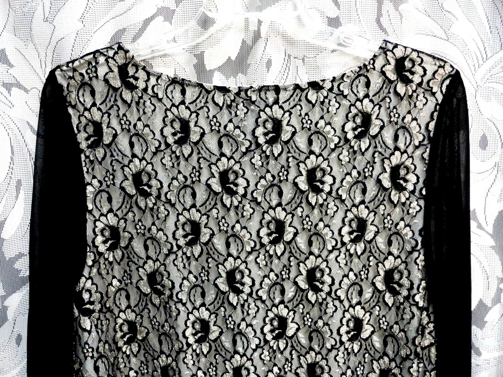 1X-0X STYLE & CO ANGEL SLEEVES LACE CHIFFON SHIMMER LINED BLOUSON TOP BLOUSE