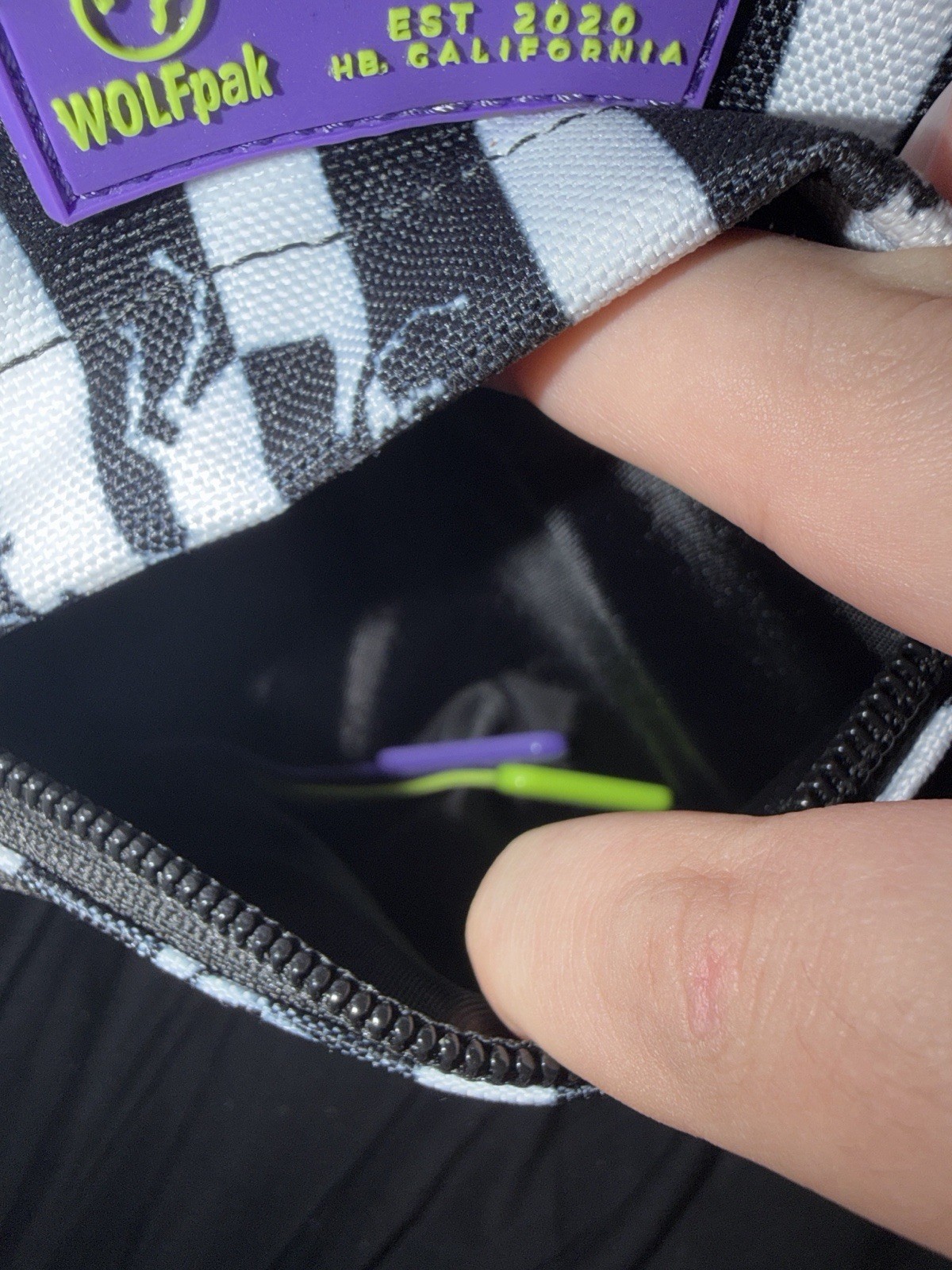 WOLFpak Black/White Striped Crossbody Sling Bag Beetlejuice