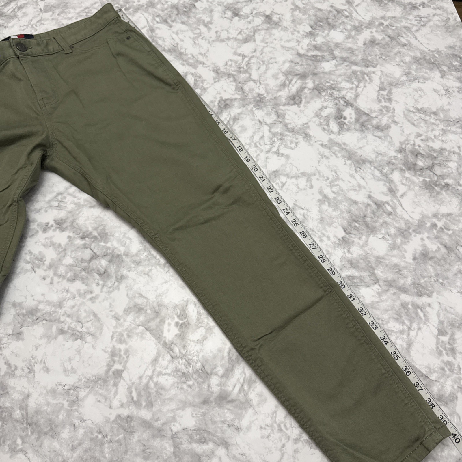 Tommy Hilfiger THFlex Men’s Olive Green Chino Size 34×32 Stretch Straight Slim