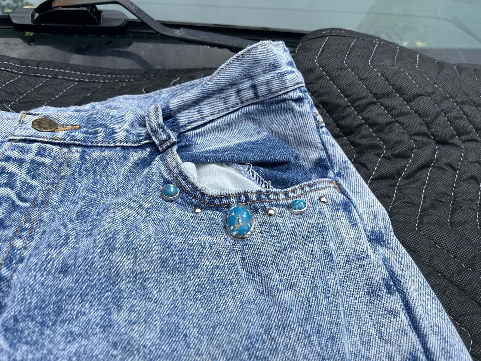 No Excuses Jeans Womens 14 Blue Acid Wash Denim Tapered High Rise Vintage USA